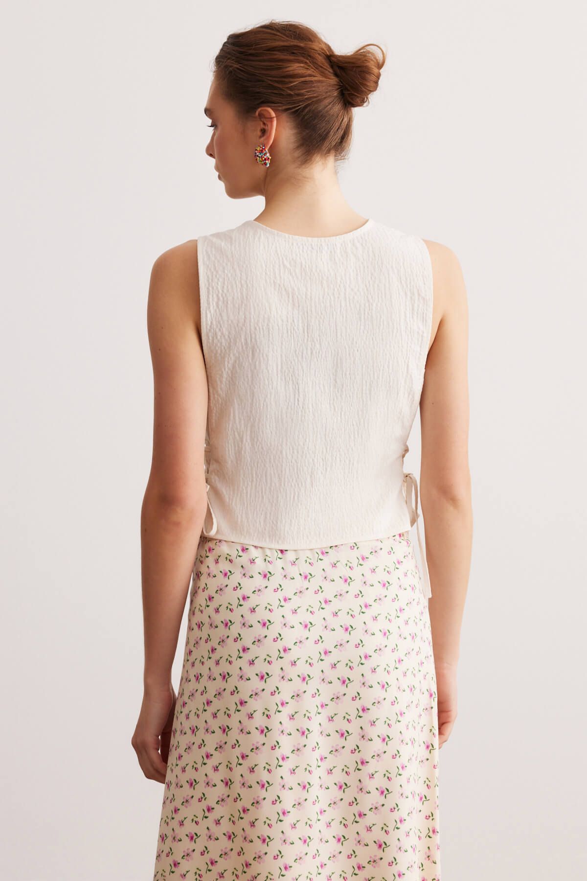 STELLA PULVIS-Ecru Basic Drawstring Blouse 4
