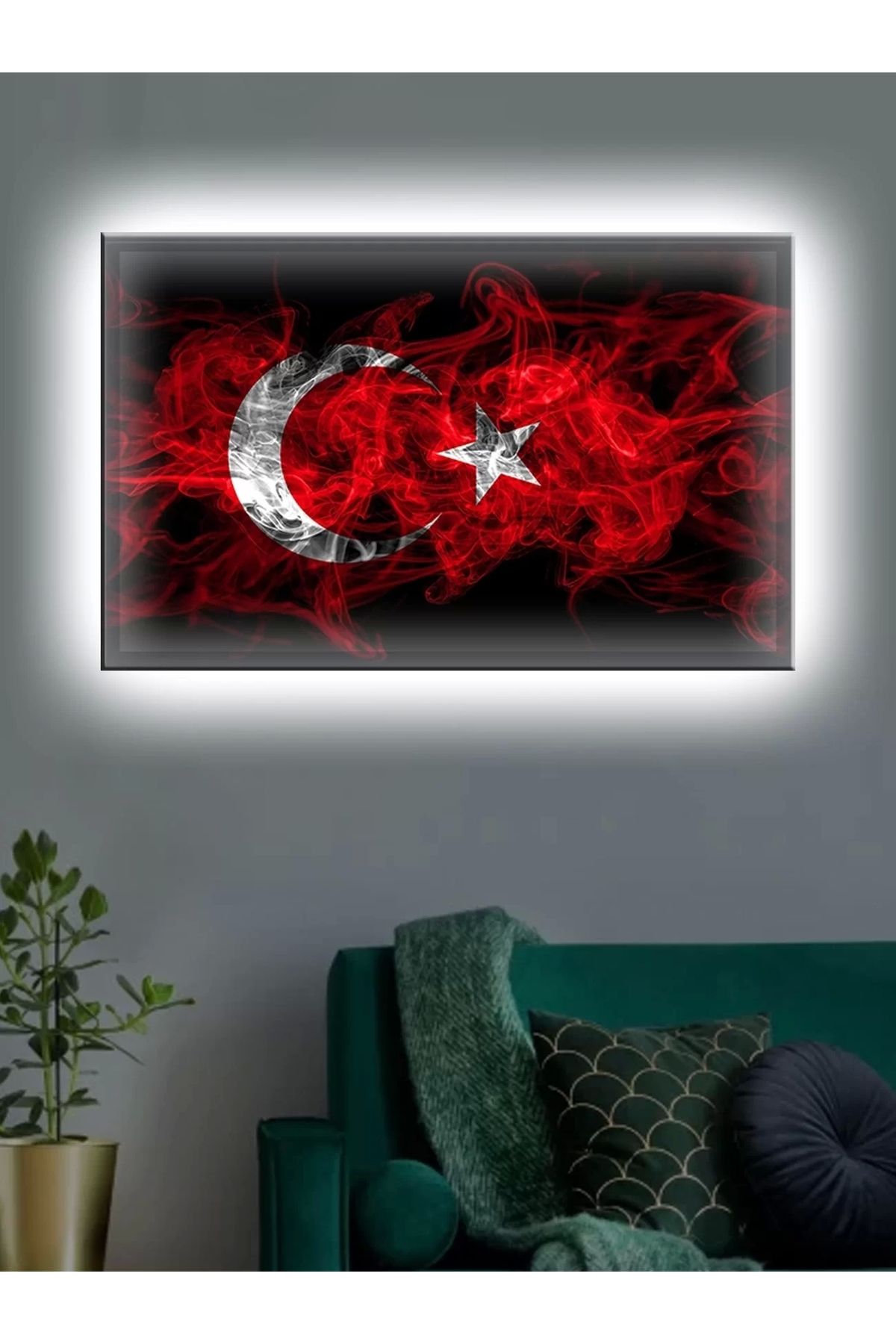 feifei Led Işıklı Türk Bayrağı (kırmızı Beyaz)