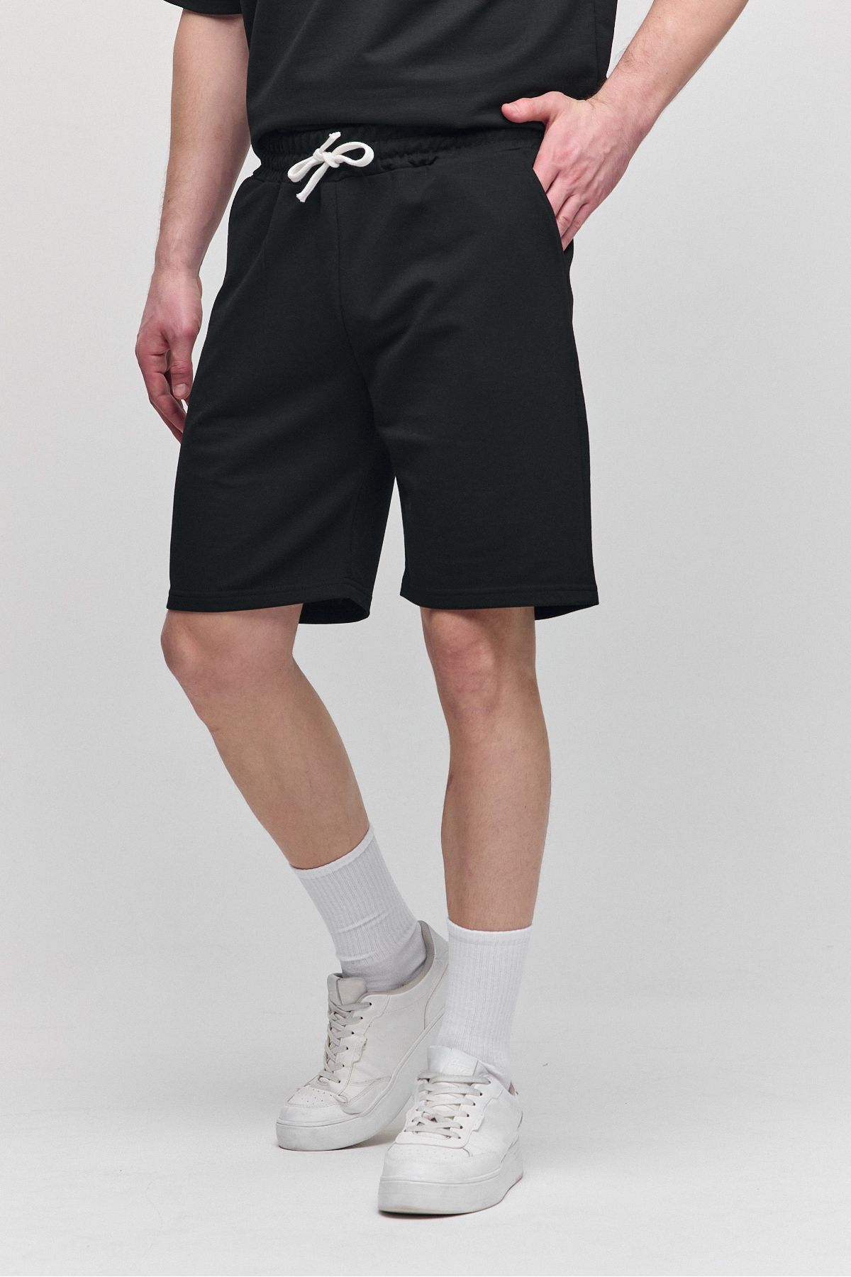 COMBİNE MİCHAİL-Men's Set of 2 Relaxed Fit Comfortable Fit Lettering Black Sweatpants Set 6