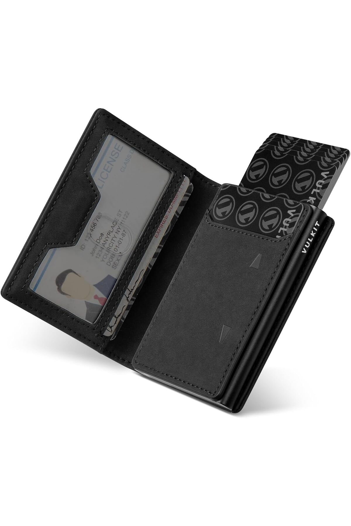 VULKIT İnce Deri Cüzdan, RFID/NFC Korumalı, Kimlik Pencereli