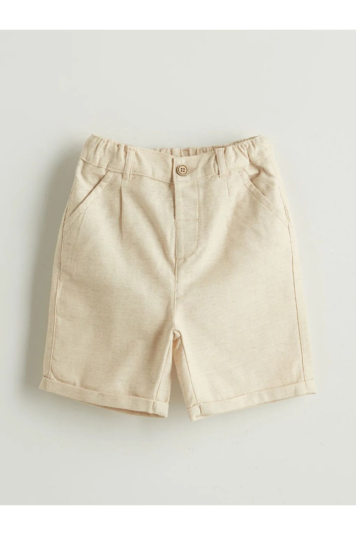 LC Waikiki-Lcw kids ecru boy's shirt shorts and vest 3-piece set 4