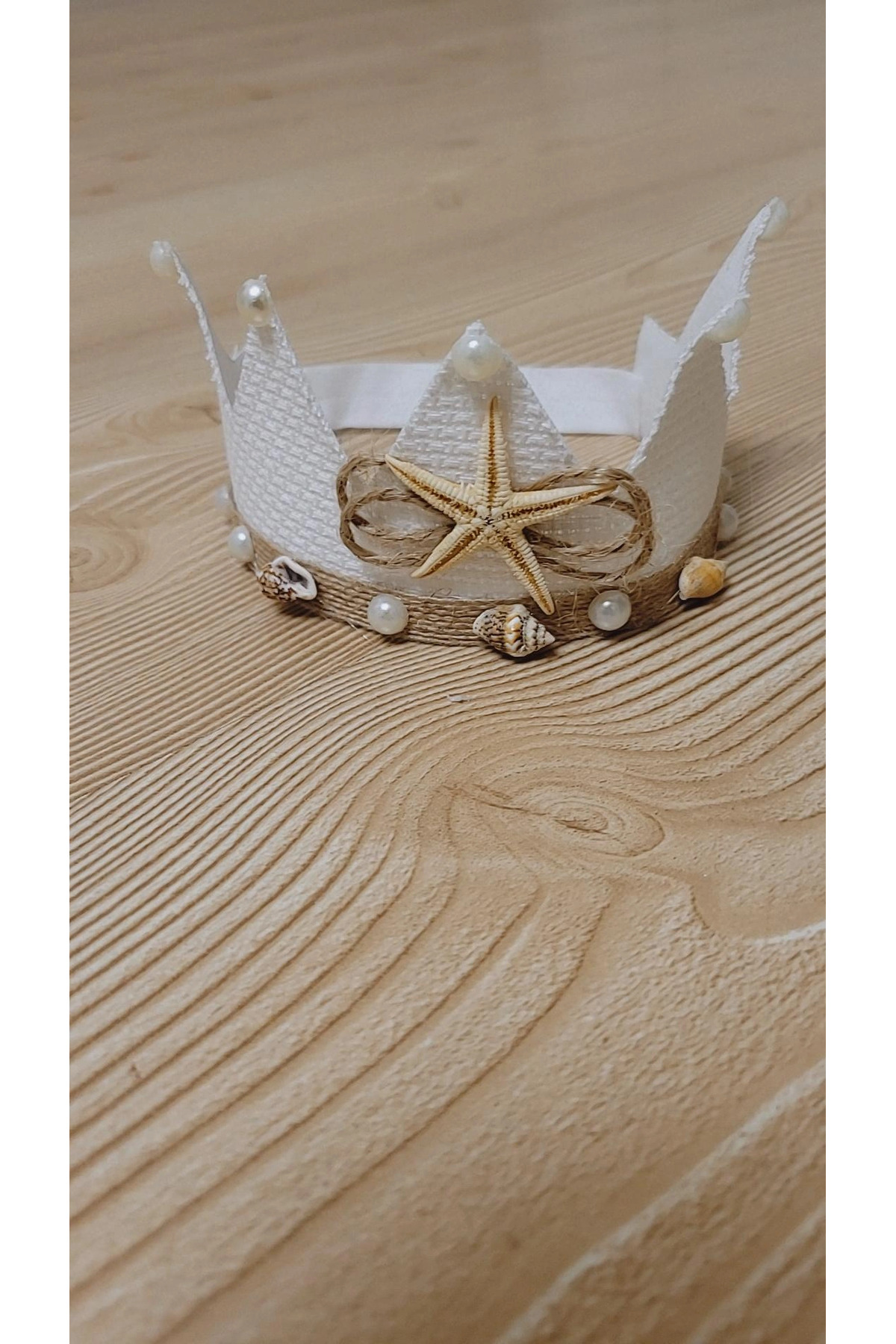 Stilo Hüner Aksesuar Kadın Deniz Yıldızı Anne Taç Terlik Bebek Prens Taç Lohusa Seti fotoğrafı 4 (önizleme)