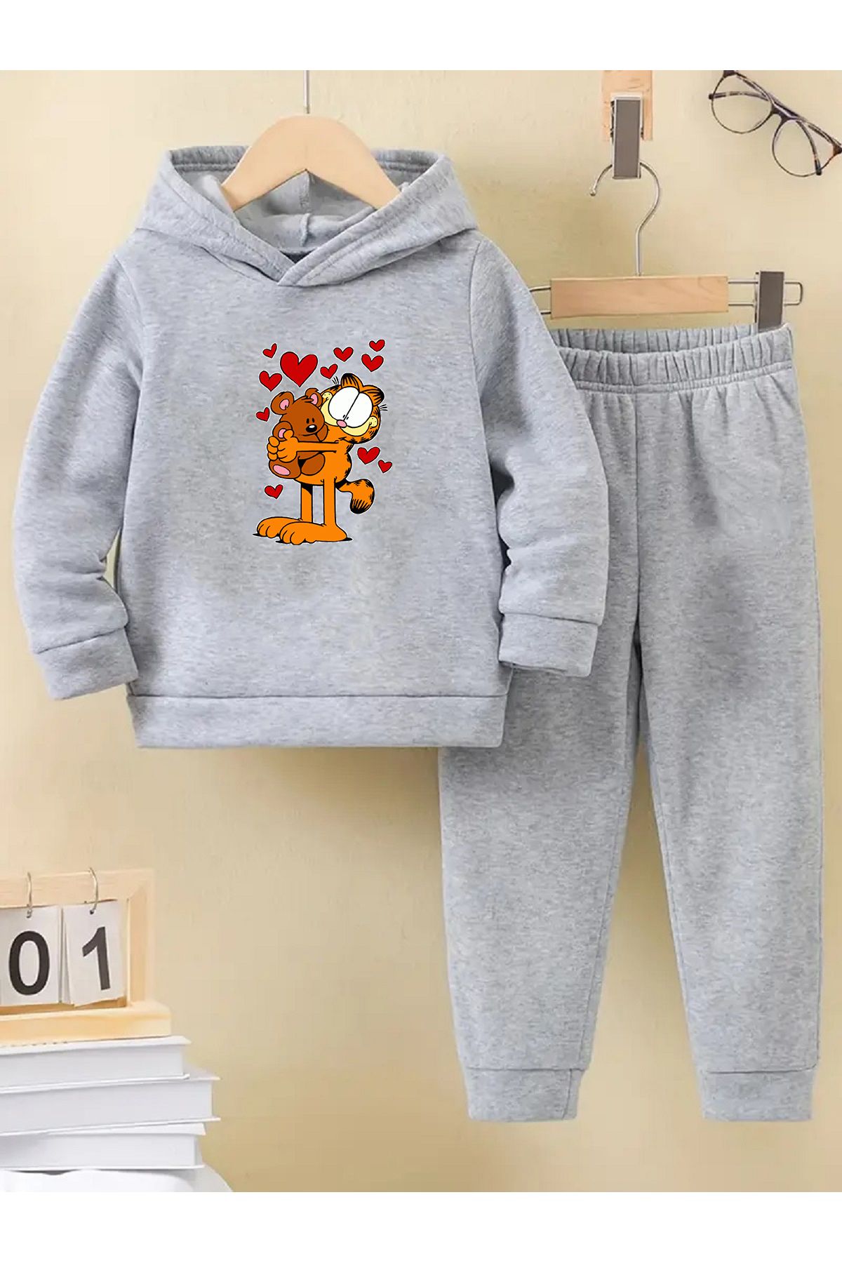 makiteks-Winter Girl Boy Tracksuit Set 5 6 7 8 9 10 11 12 Years Unisex Garfield 1