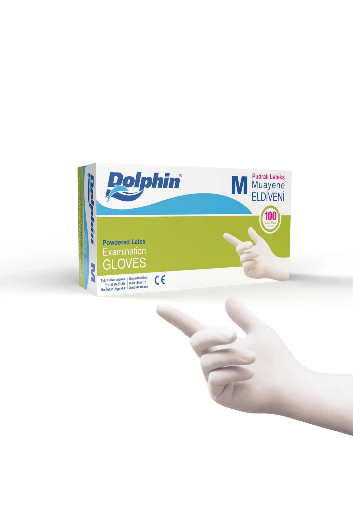 Genel Markalar Pudralı Lateks Muayene Eldiveni M Beden 100'lü Kutu | 1 Paket