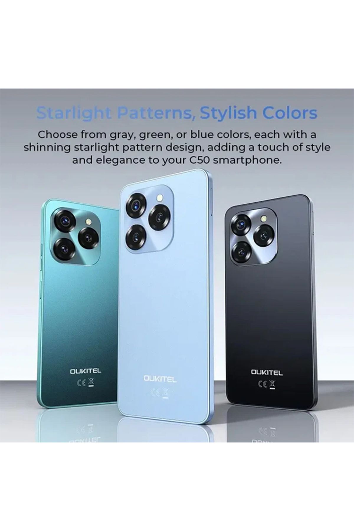 oukitel-C50 Dual SIM Blue 8+16GB RAM 128GB 5G - Middle East Version 4