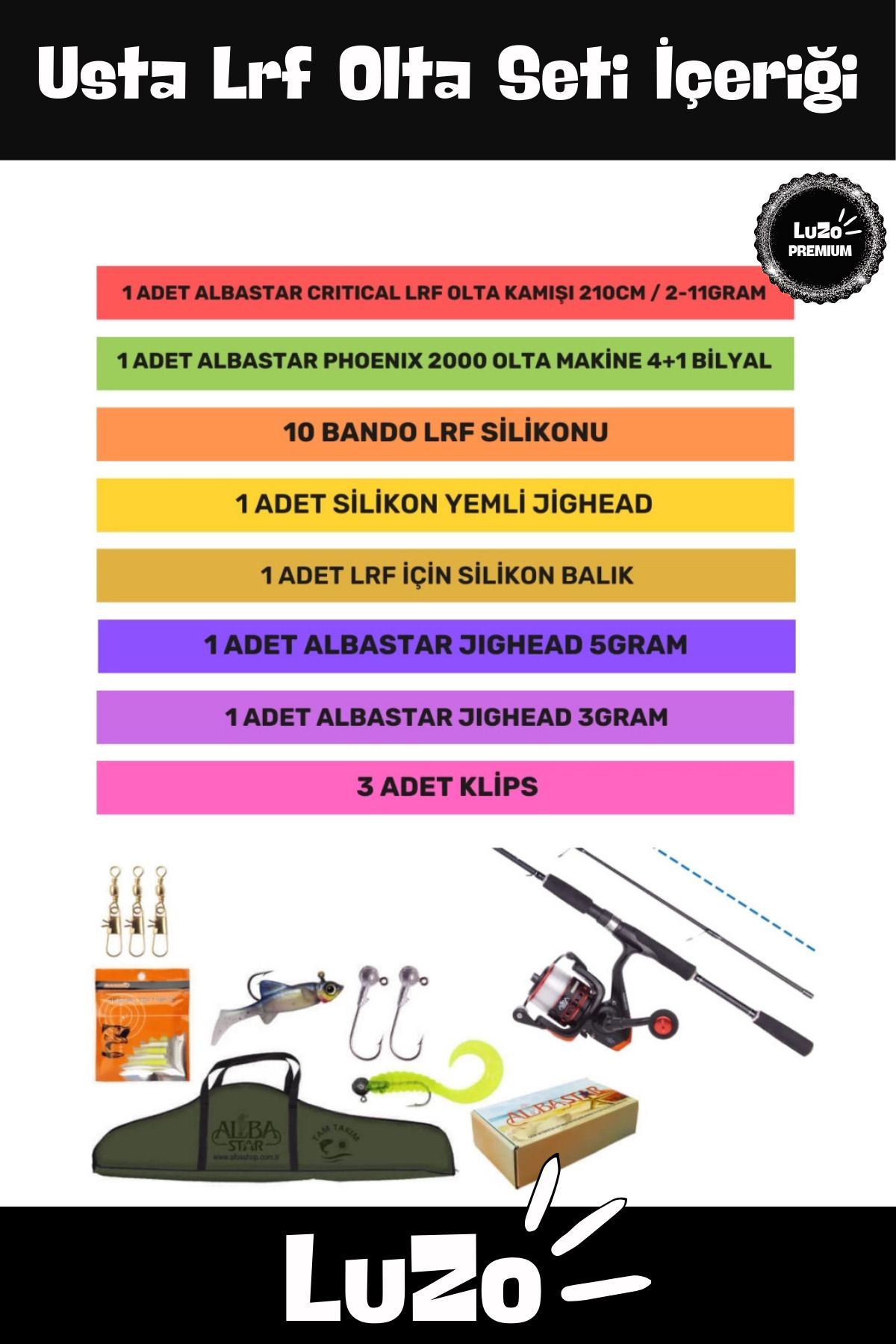 ست چوب ماهیگیری کیف حمل و نقل تابلوی آماده سری +3 M NEED FULL STEA LRF LuZo