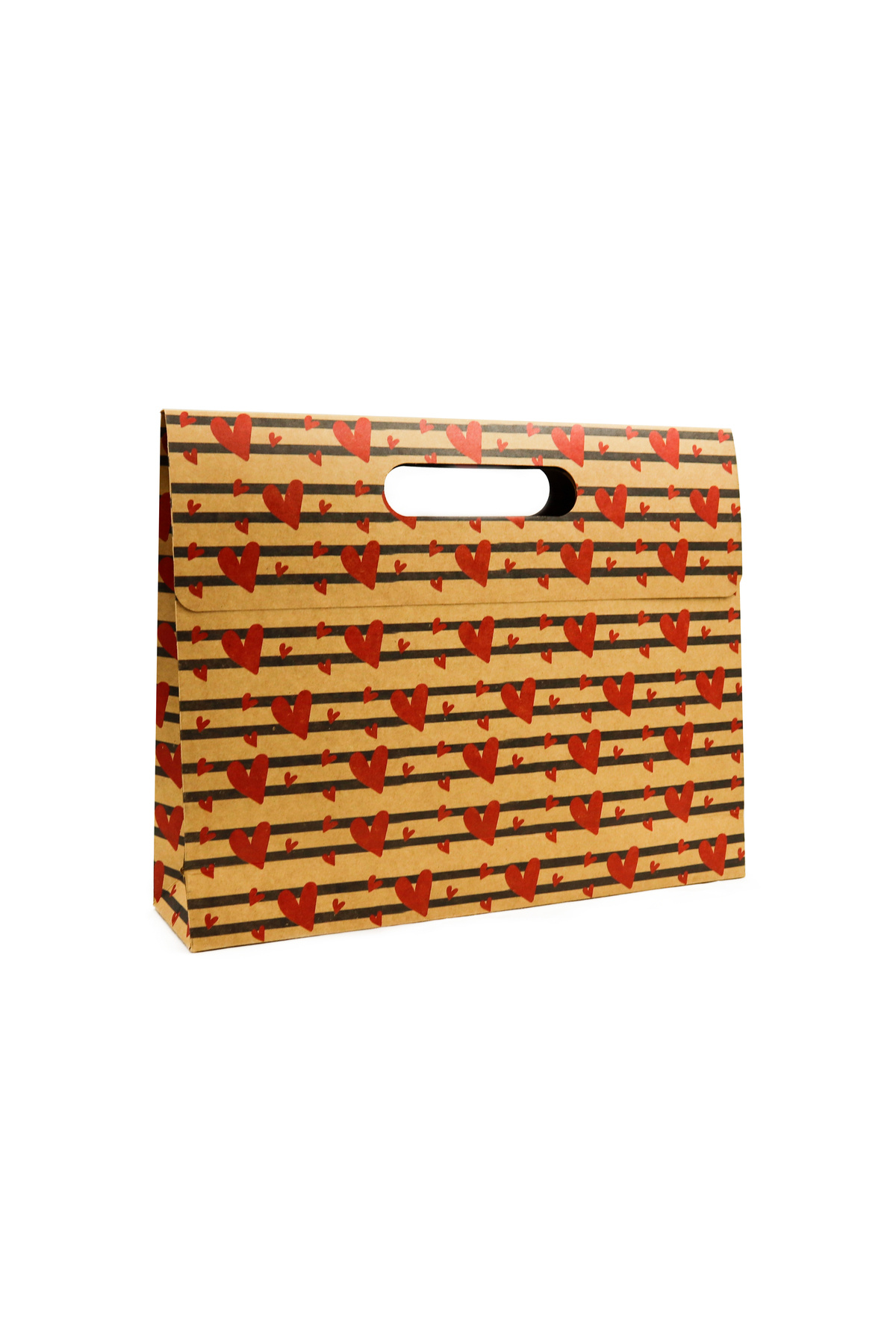 repro design 38x30 Kalp Harmanı Premium Zarf Model Karton Çanta 1 Adet