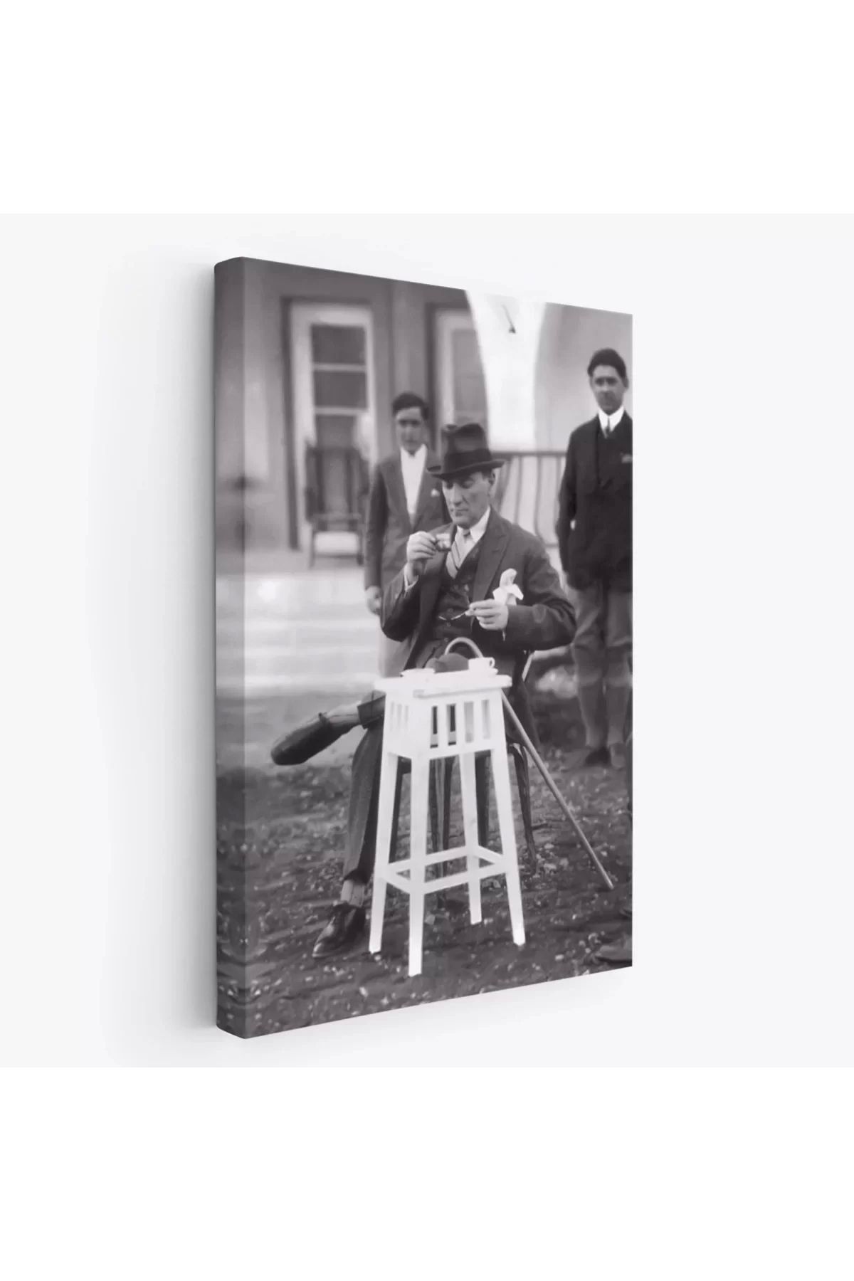 feifei Atatürk Portre Tablosu Mustafa Kemal Atatürk Dikdörtgen Dekoratif Kanvas Tablo-ez-124