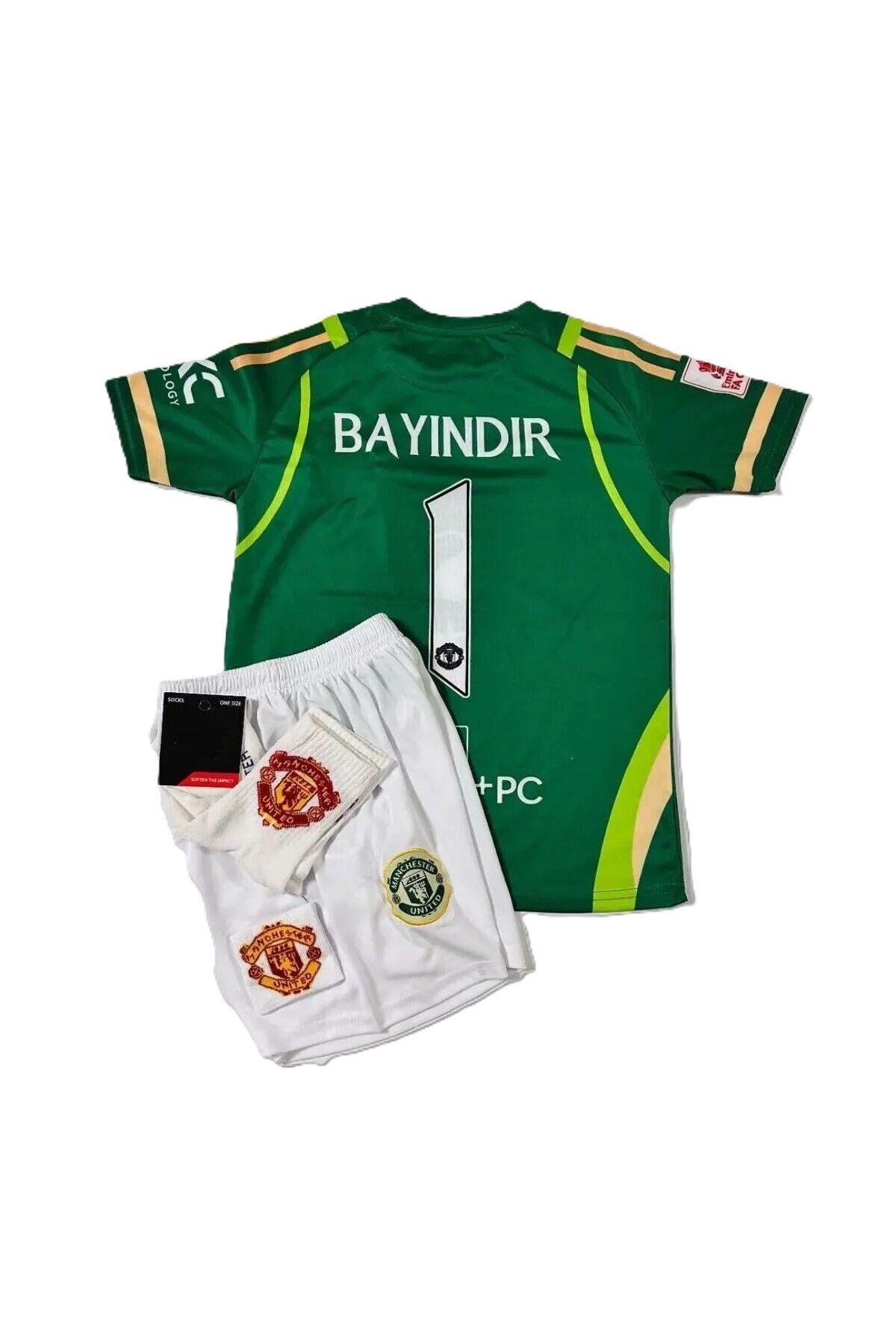 Lion Spor M'anchester U'nited 2024/25 Yeni Sezon Altay Bayındır Çocuk Kaleci forması 4'lü Set (ARMALI) YEŞİL