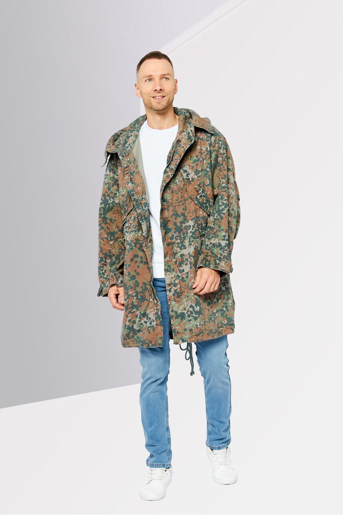 Diesel-Men Camouflage Parka Jacket, Army Green 2