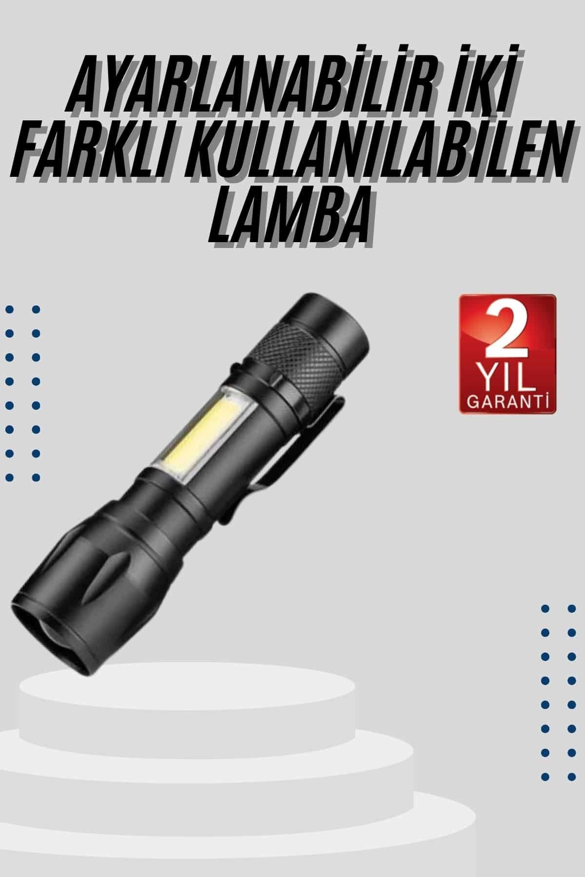 ASTRALTECH EL Feneri Uzun Menzilli Usb Şarj Edilebilir Kamp Lambası