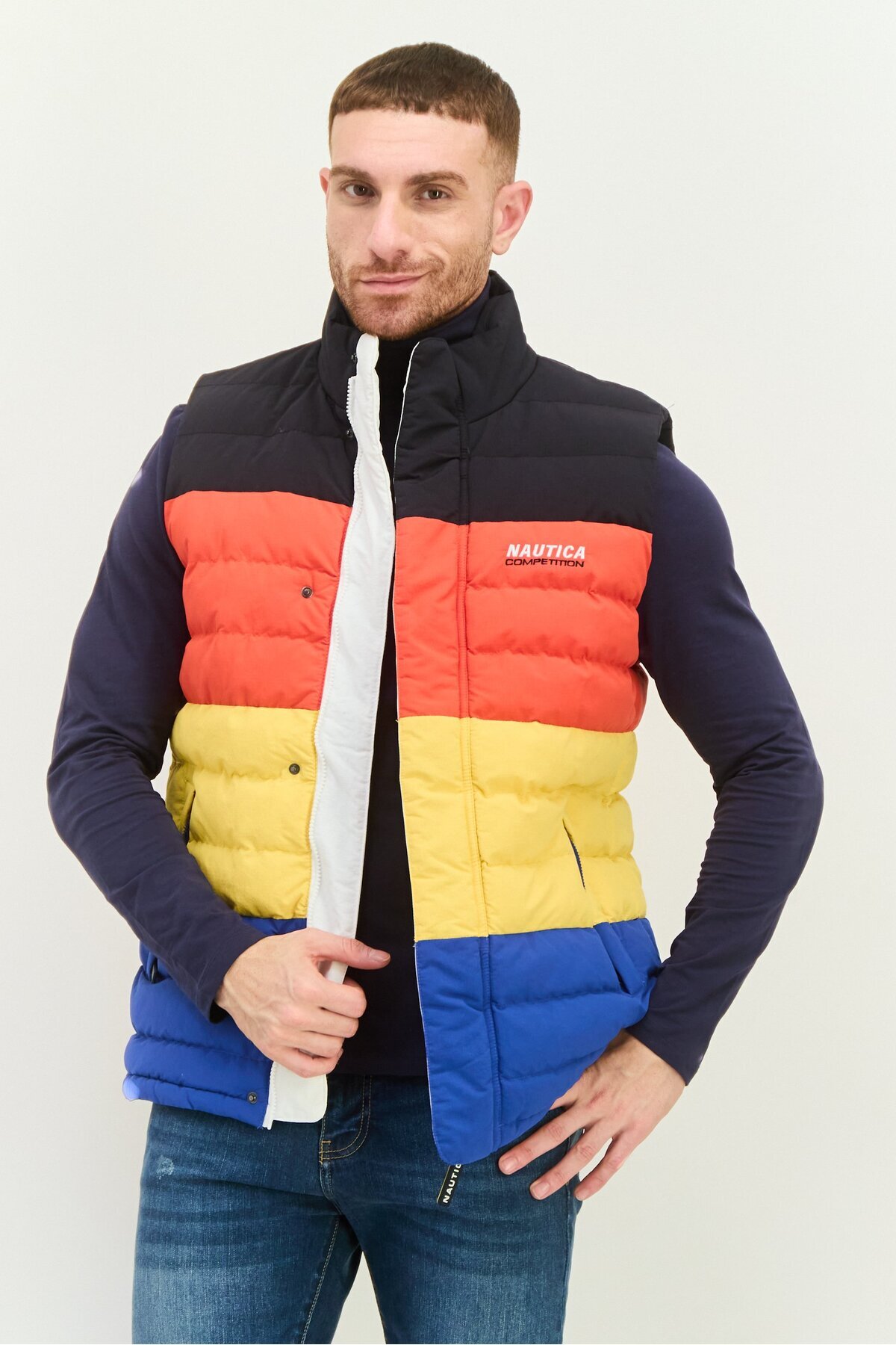 NAUTICA COMPETITION-Men Sportswear Fit Sleeveless Training Jacket Vest, Black 1
