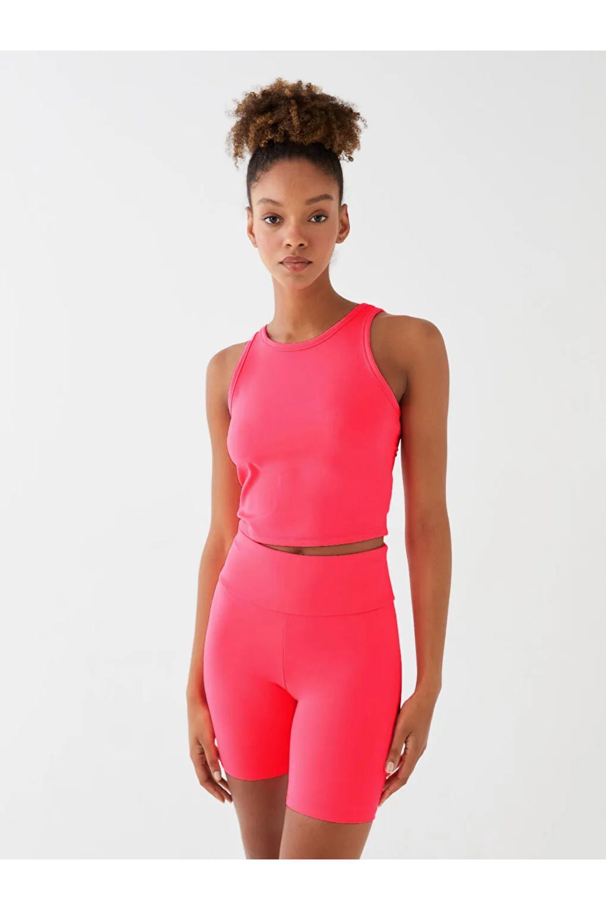 LC Waikiki XSIDE ACTIVE Pembe Kadın U Yaka Düz Crop