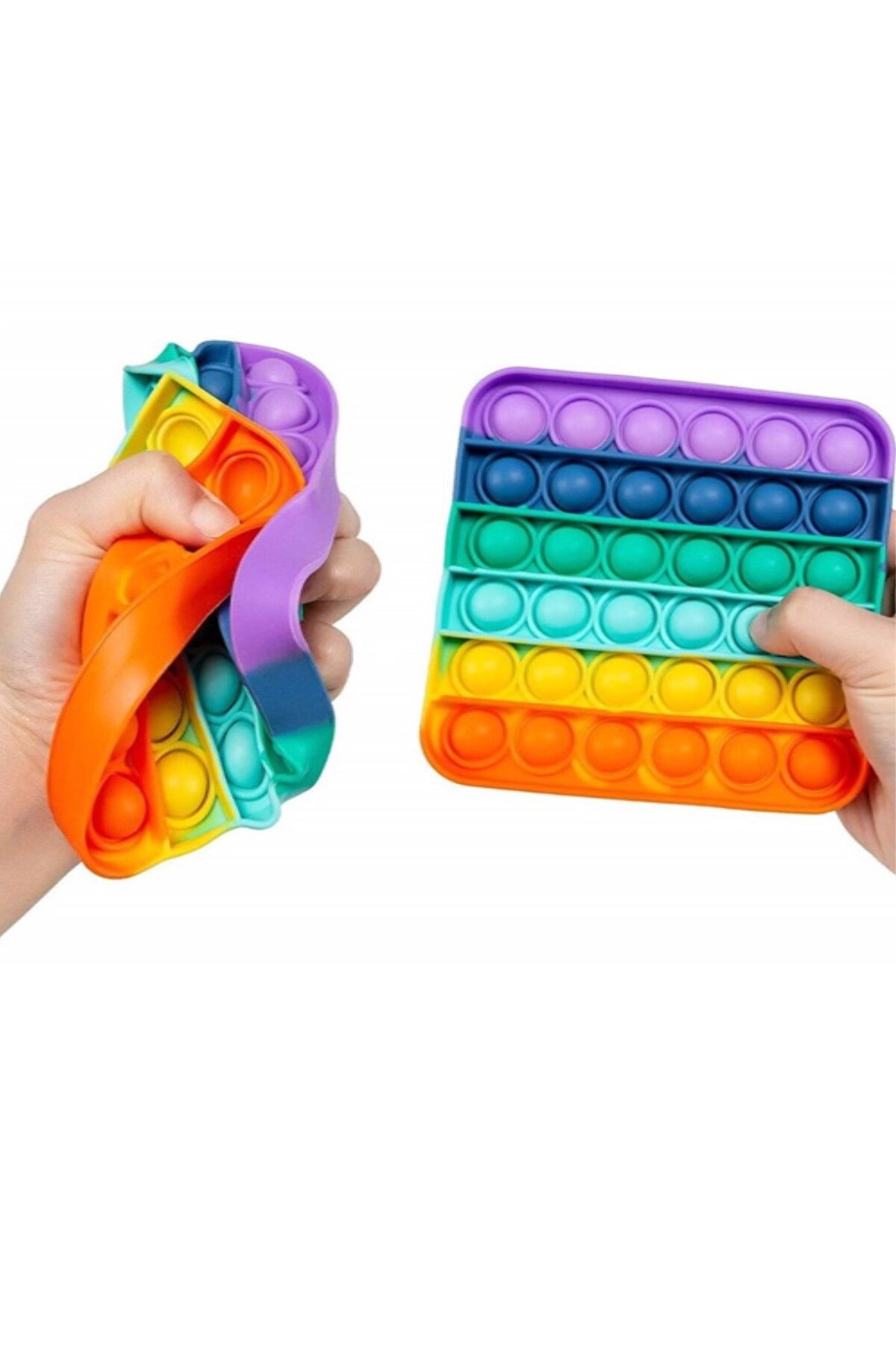 Bundeba-Pop-It Square Rainbow - Colorful Sensory Bubble Fidget Toy, Stress Shoe 3