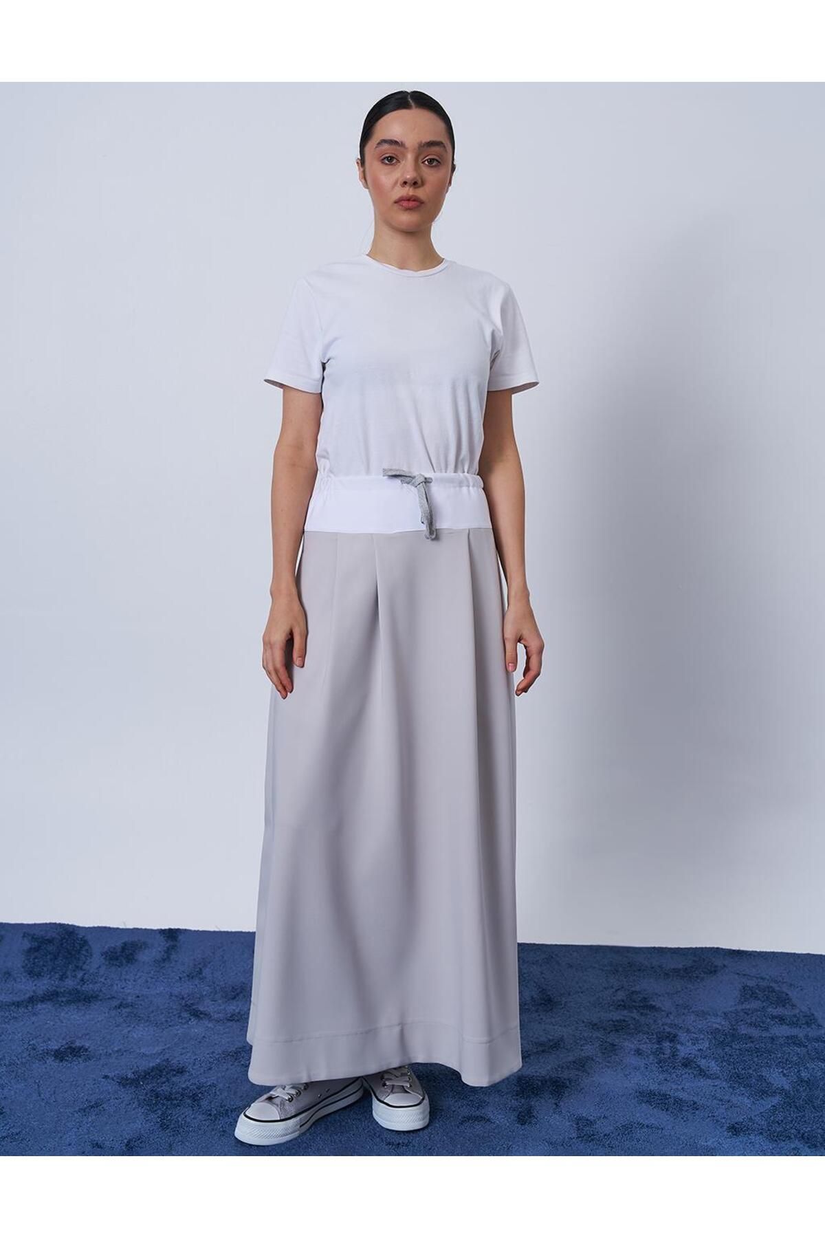 دامن Lace-Up A-Line خاکستری روشن KYR