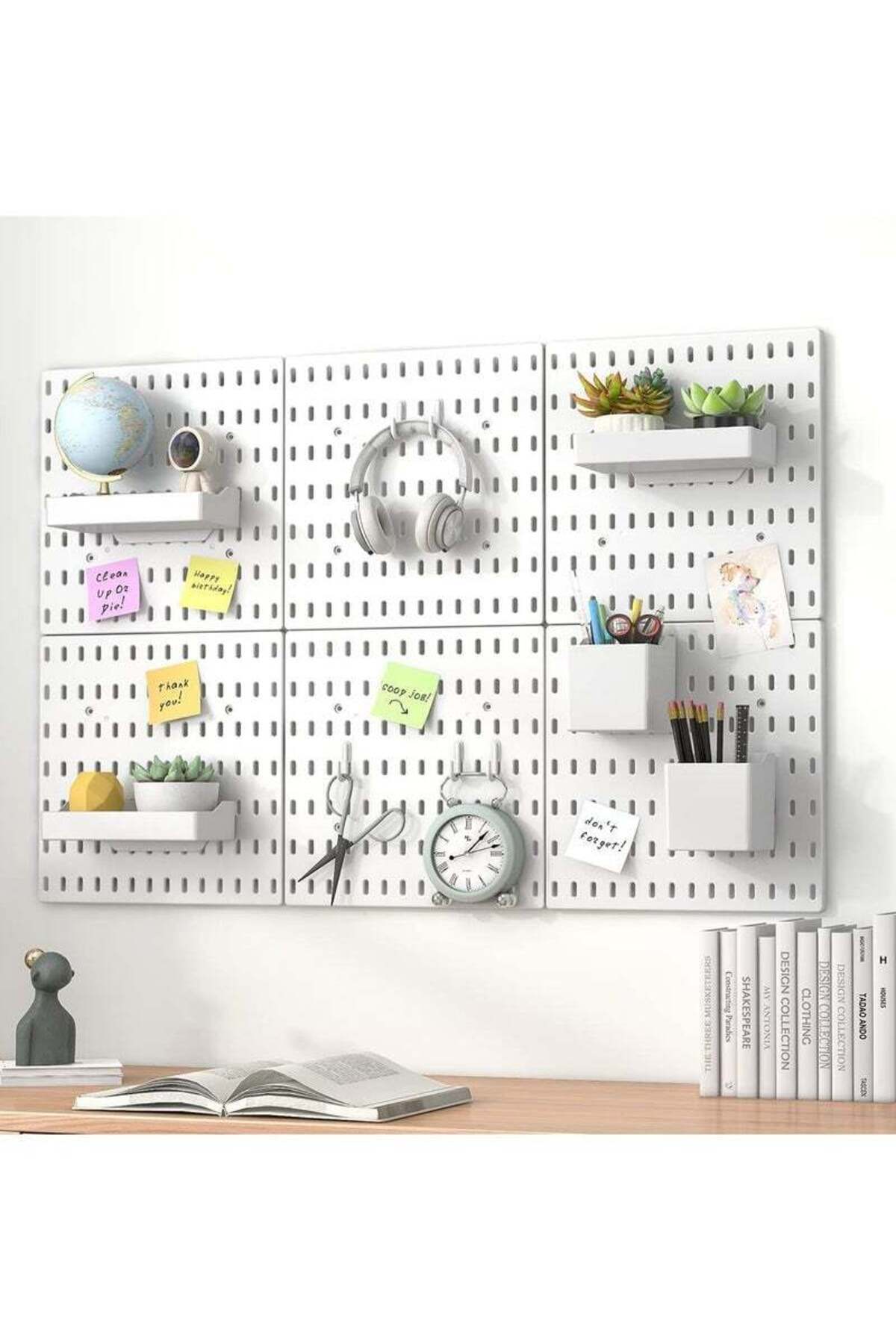 COOYA-13 Piece Hanging Board Storage Set, Wall Display for Kitchen, Craft Room Workplace (White) 6