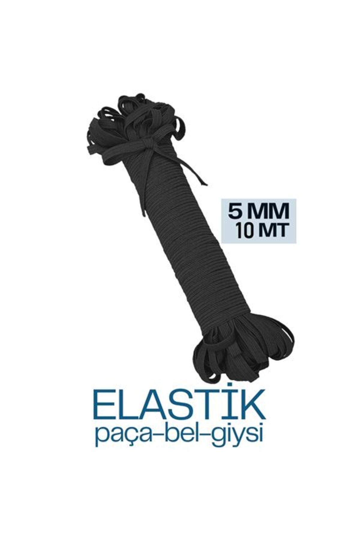 SAVA HOME COLLECTİON Yassı Bel Paça Giysi Lastiği 10 Mt 5 mm SİYAH