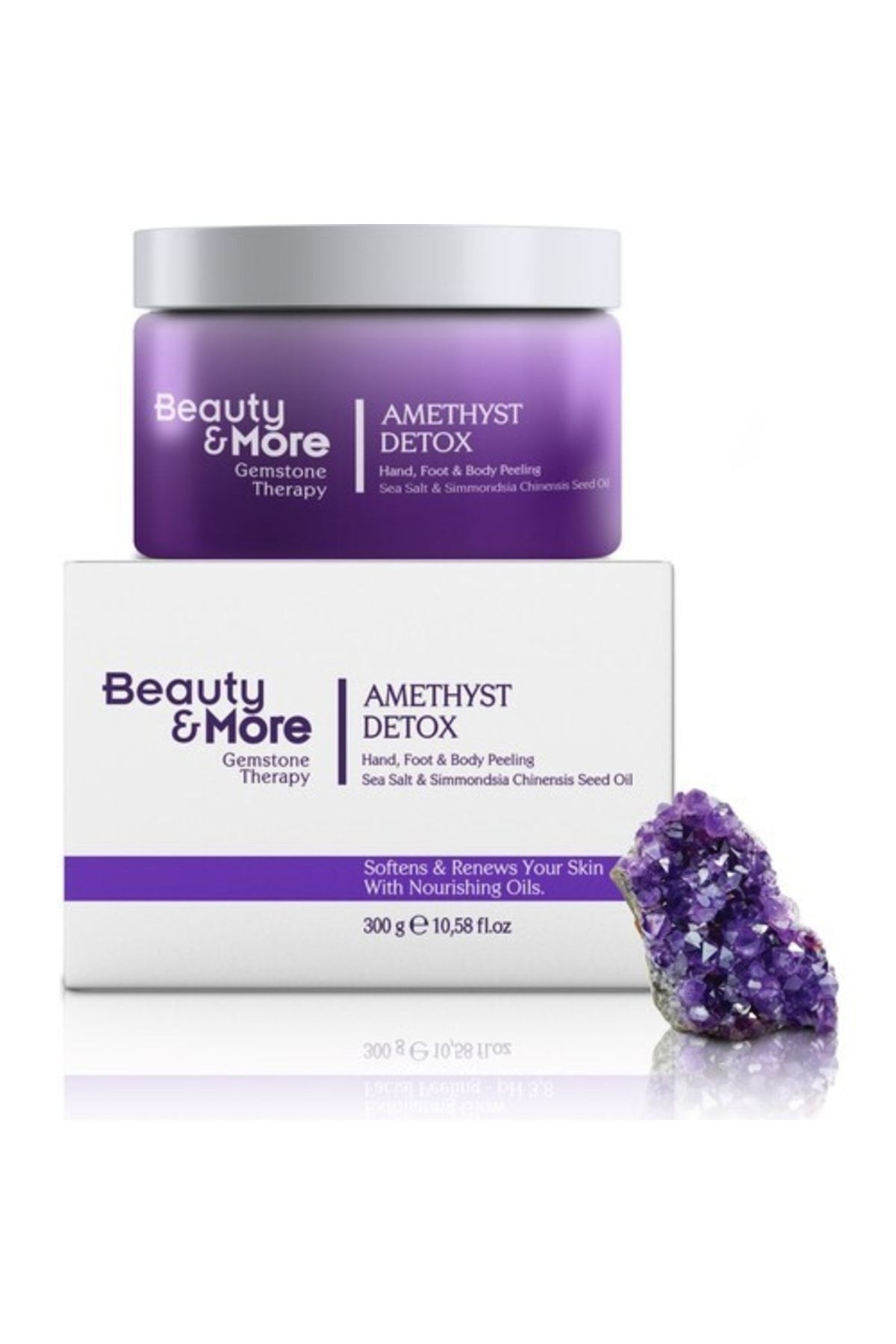 اسکراب بدن آمتیست دتوکس حاوی نمک دریایی  BeautyandMore BeautyandMore
