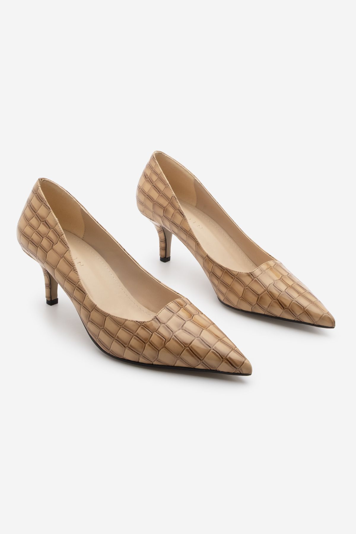 Marjin-Dámske ihličkové topánky Croco so vzorom na podpätku Olfin Beige Croco 5
