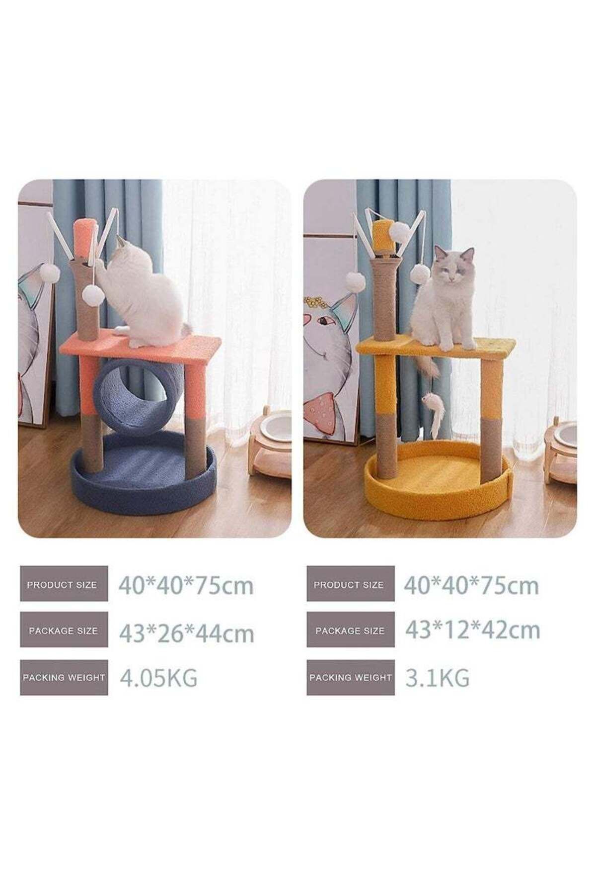 COOYA-Cat Climbing Frame, Provides a Platform for Kittens to Jump On, Cosy Plush Flat and Sisal Poles 3
