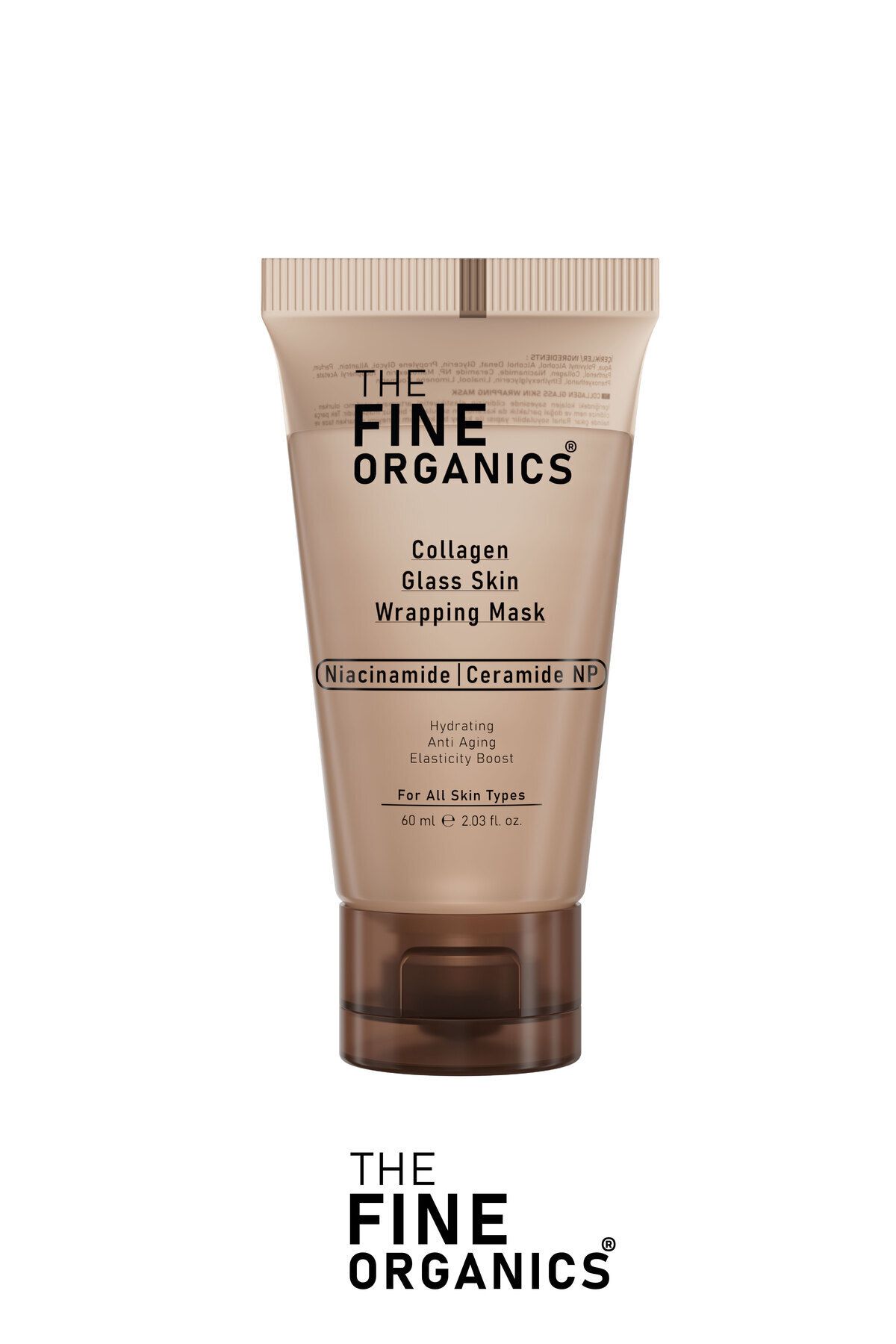 ماسک صورت پوست شیشه ای کلاژن قابل NIACINAMIDE و سرامید NP THE FINE ORGANICS