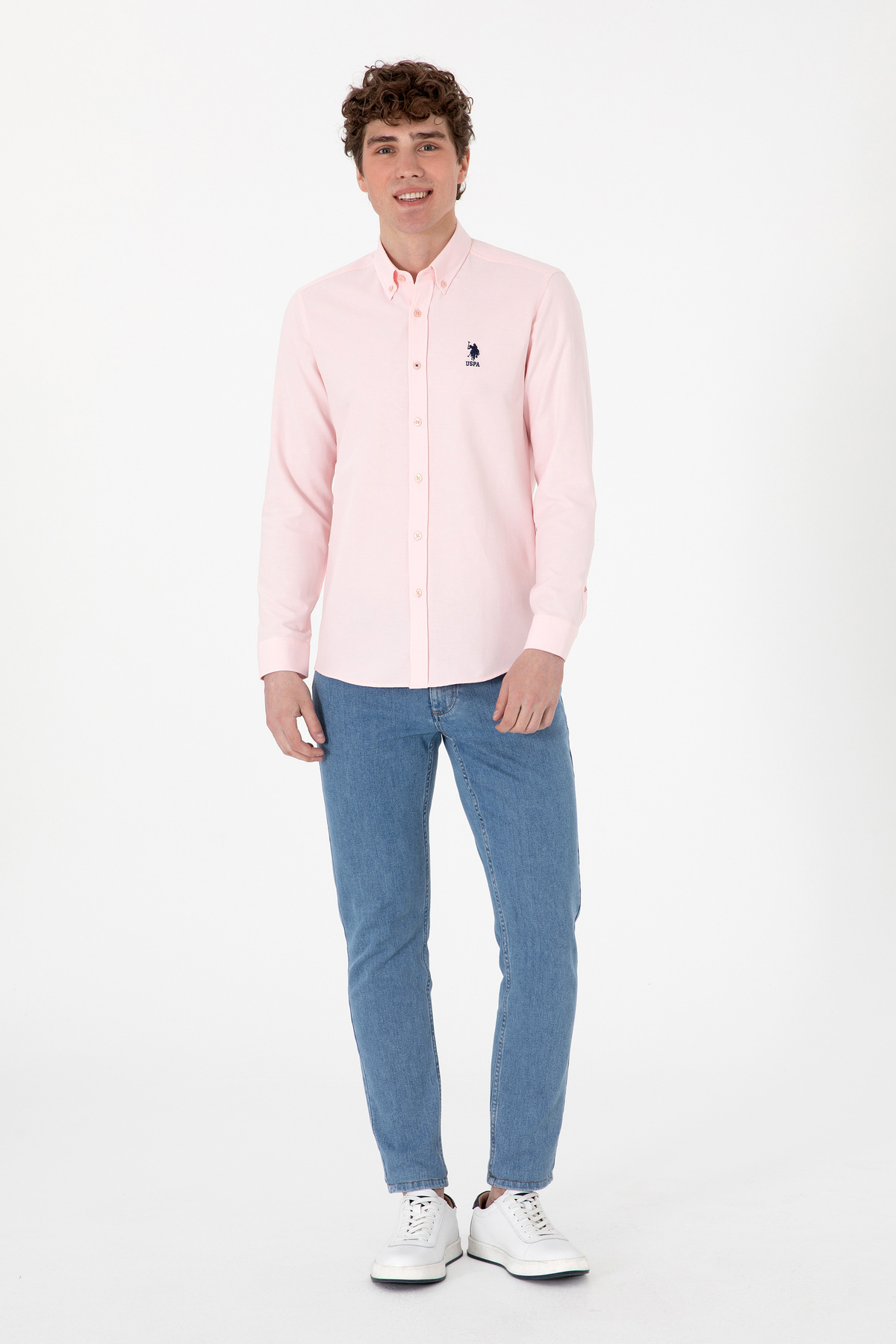 Erkek Açık Pembe Uzun Kollu Basic Gömlek 50297997-VR078 — صورتی 1141971 — تصویر 4 از 7