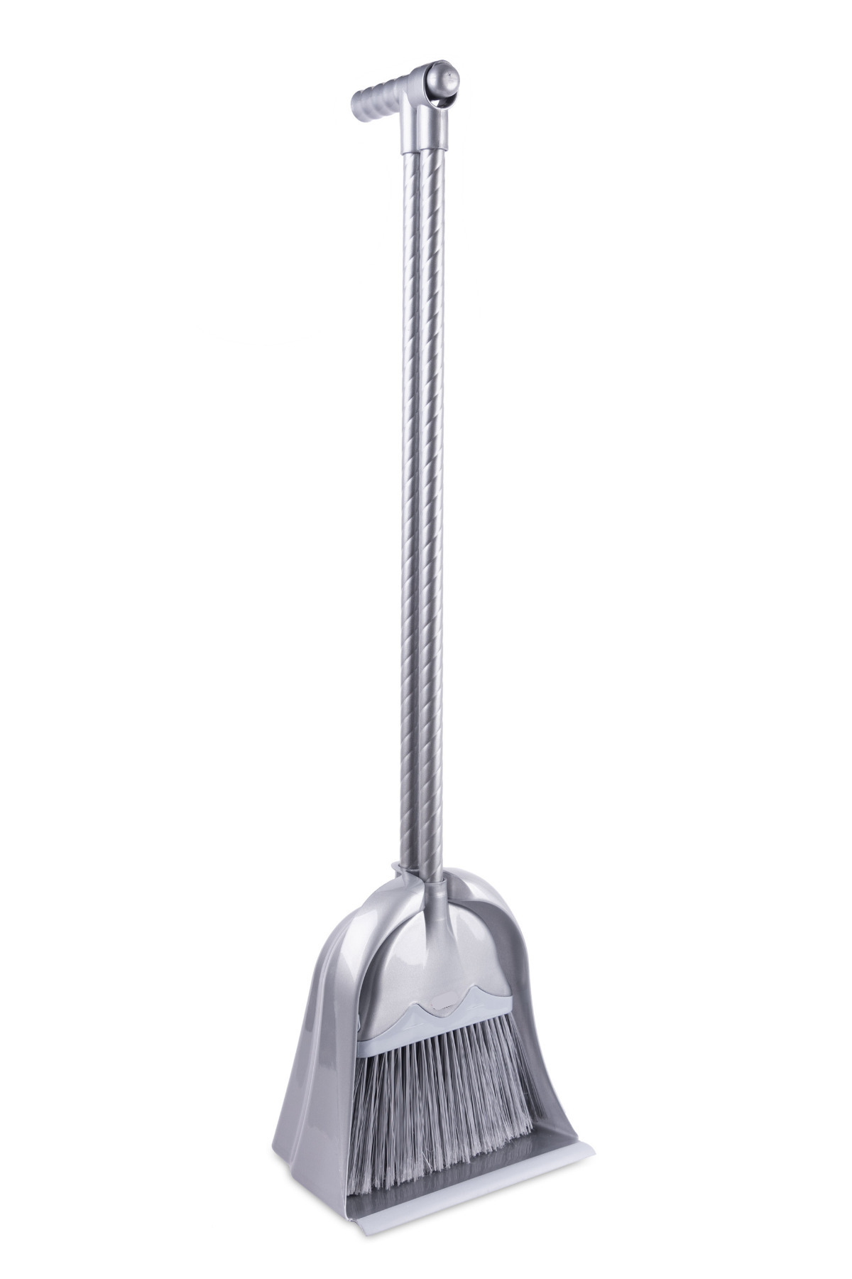 Flosoft-Mega Chamber Vacuum Cleaner Dustpan, Screwed Handle Rubber Tipped Large Chamber Vacuum Cleaner Dustpan Gray 2