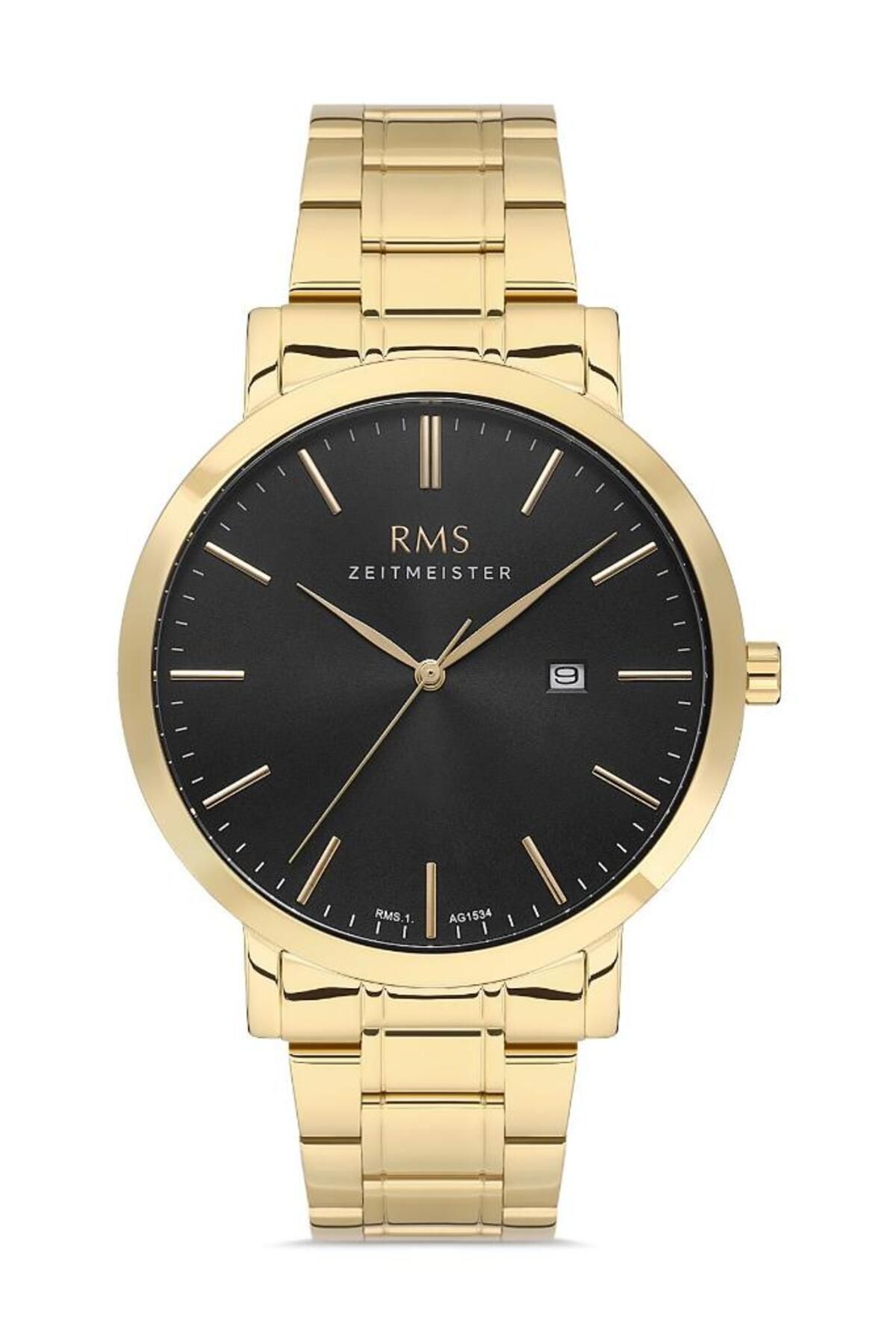 RMS Zeitmeister RMS.1.AG1534.08 Klasik Tasarım Kristal Cama Sahip 5 ATM Suya Dayanıklı Çelik Kordon