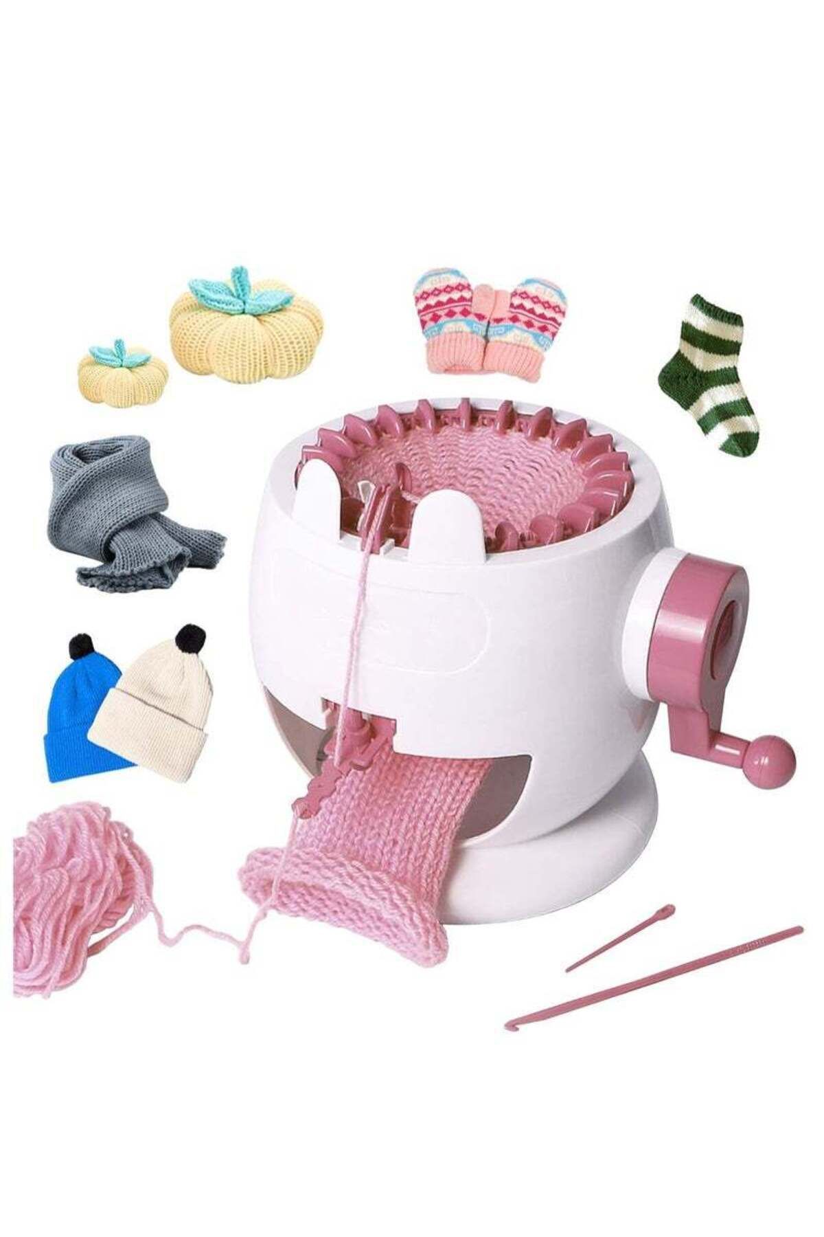 COOYA-Children's DIY knitting machine set toys, 22 needles, 2 modes, safe and durable, easy to use, pink 1