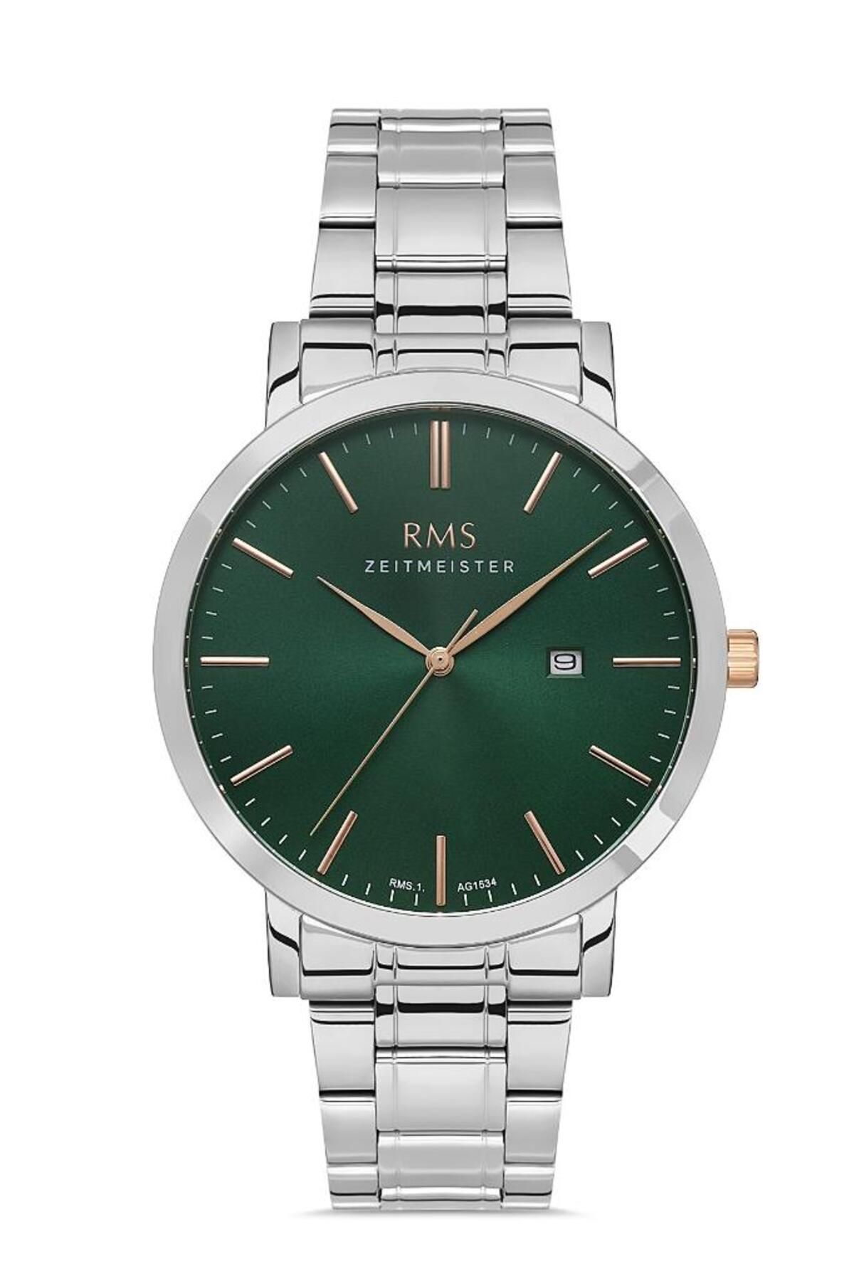 RMS Zeitmeister RMS.1.AG1534.06 Klasik Tasarım Kristal Cama Sahip 5 ATM Suya Dayanıklı Çelik Kordon