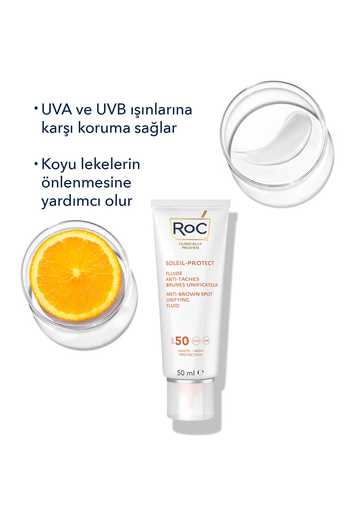 Roc کرم ضد لکه آفتابی صورتی SPF50 50 میلی لیتر