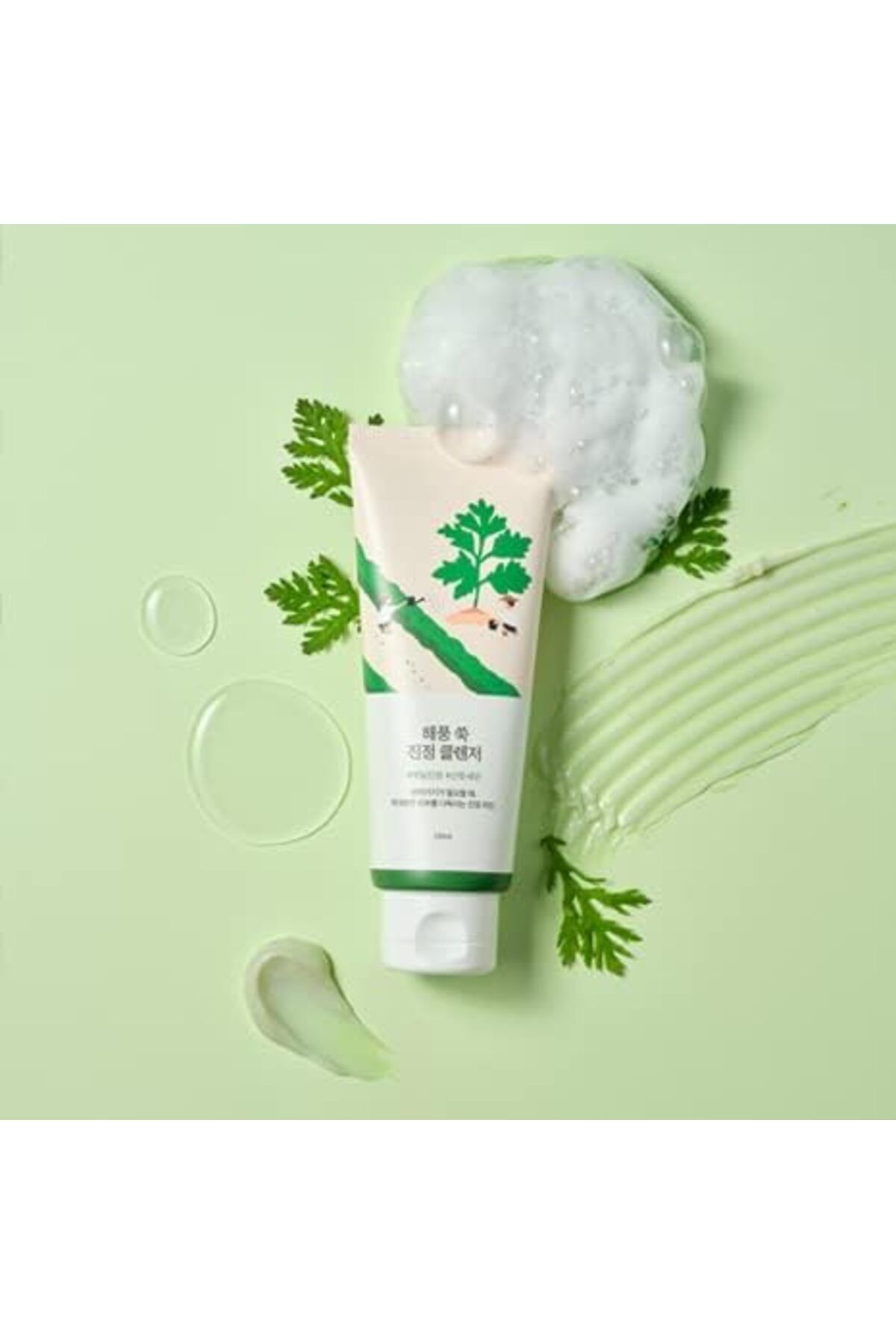 Round Lab-ROUND LAB Mugwort Calming Cleanser | Cleanse and calm simultaneously, Formulated with 4-CICA, Soothi 4