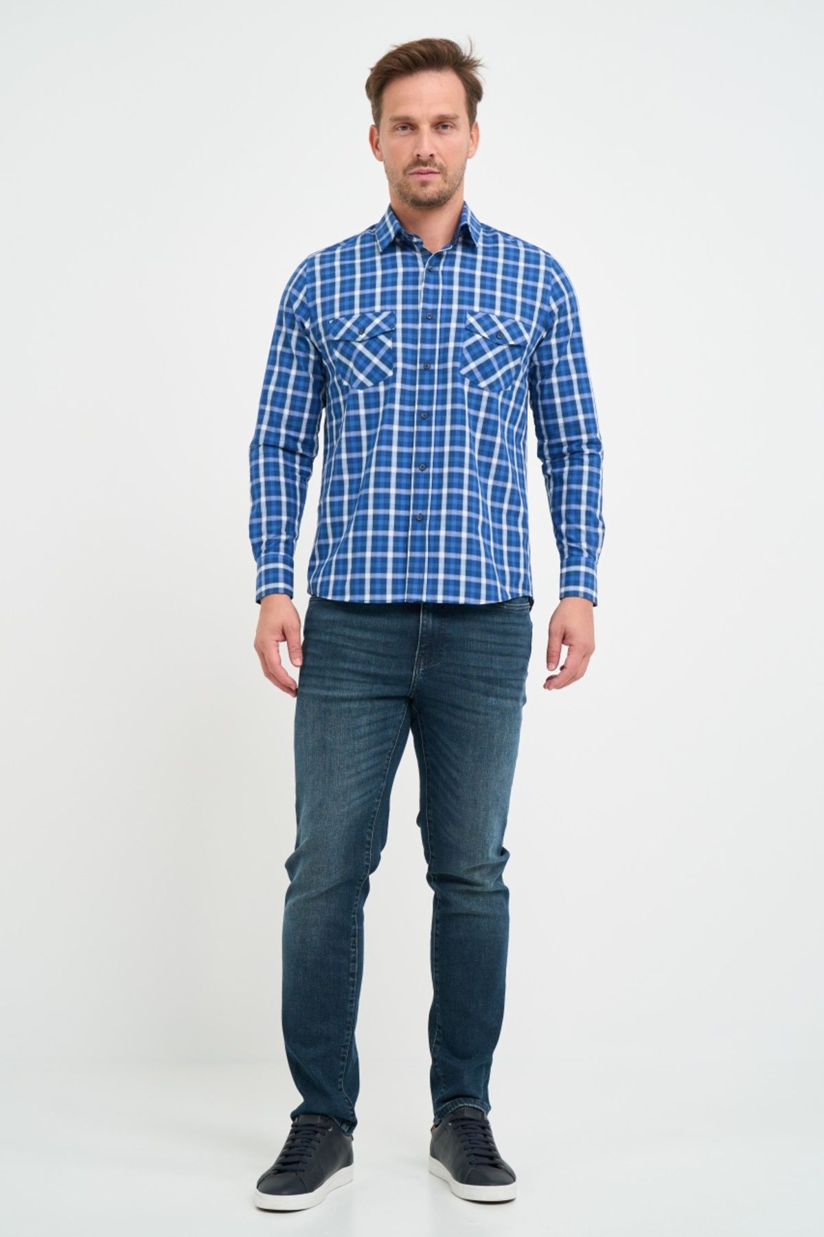 Lee Cooper-Regular men's shirt with pattern and patch pockets 8