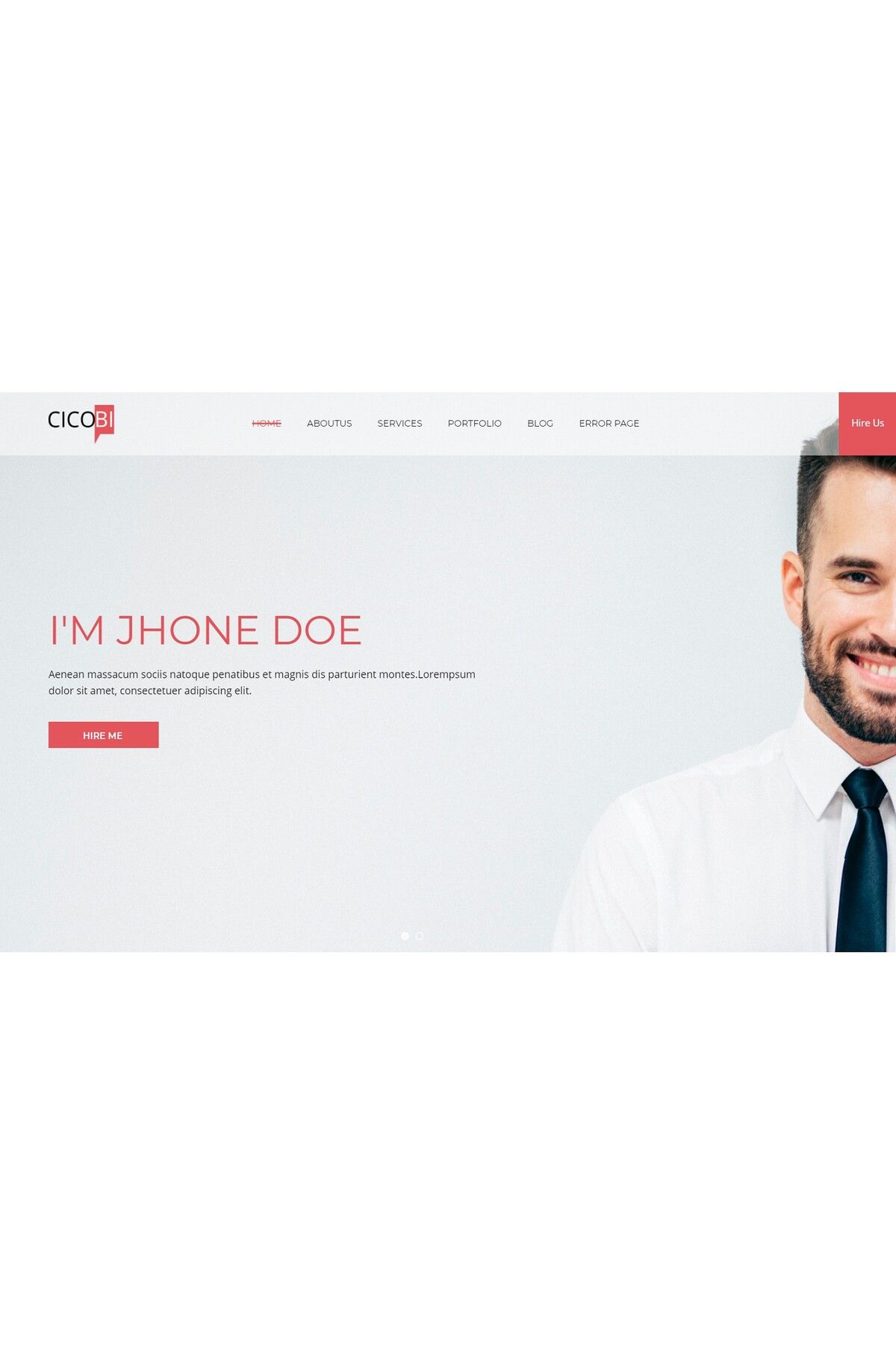 hemen tasarım Cicobi - Personal Resume and Portfolio Joomla Teması