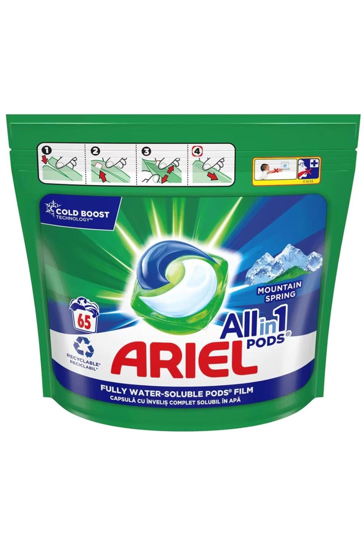 Ariel-All In One Pods Mountain Spring Capsule Laundry Detergent, 65 Washes 3