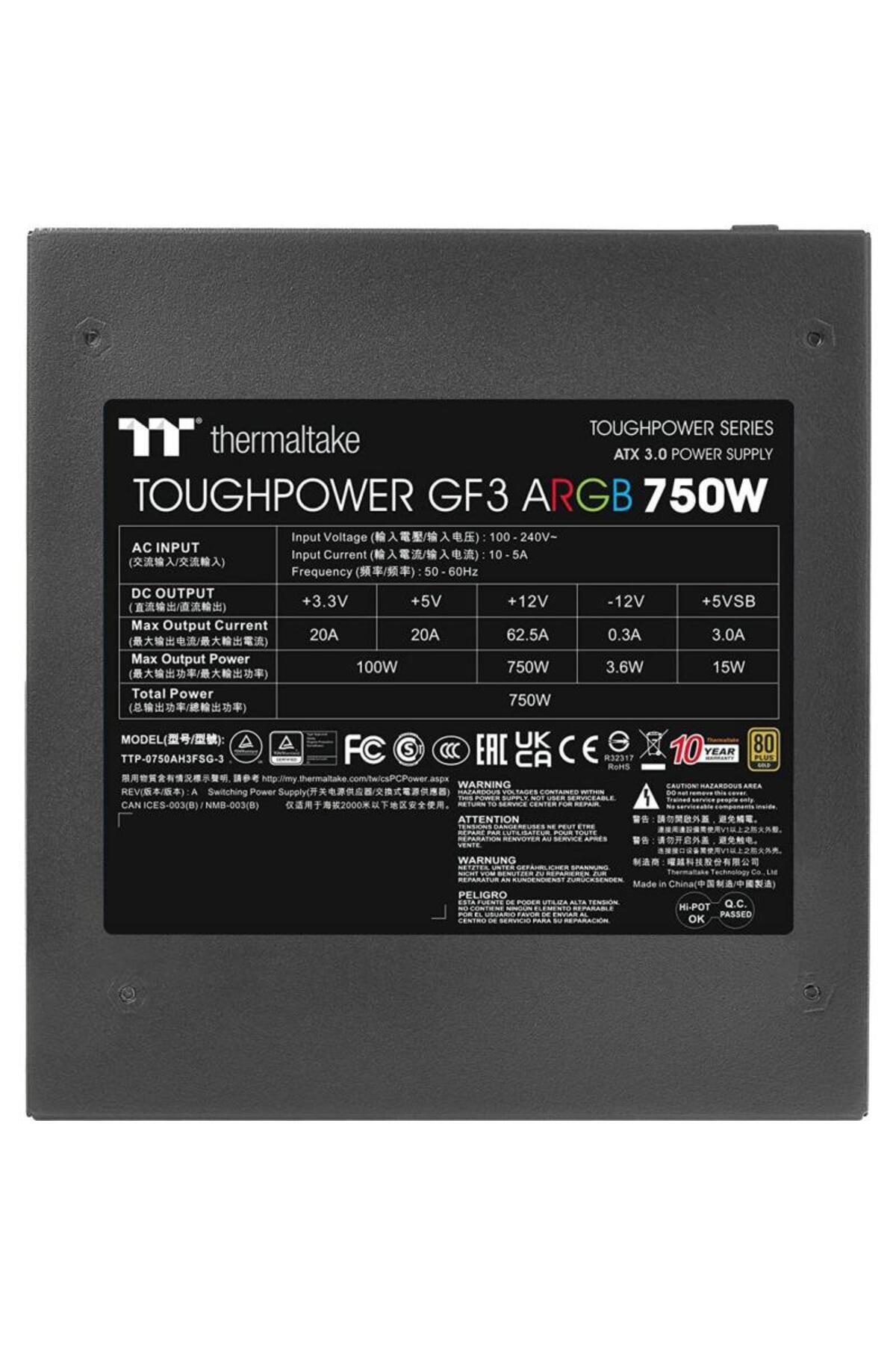 THERMALTAKE-Sursa Thermaltake Toughpower GF3 aRGB, Full Modulara, 80+ Gold, 750W 3