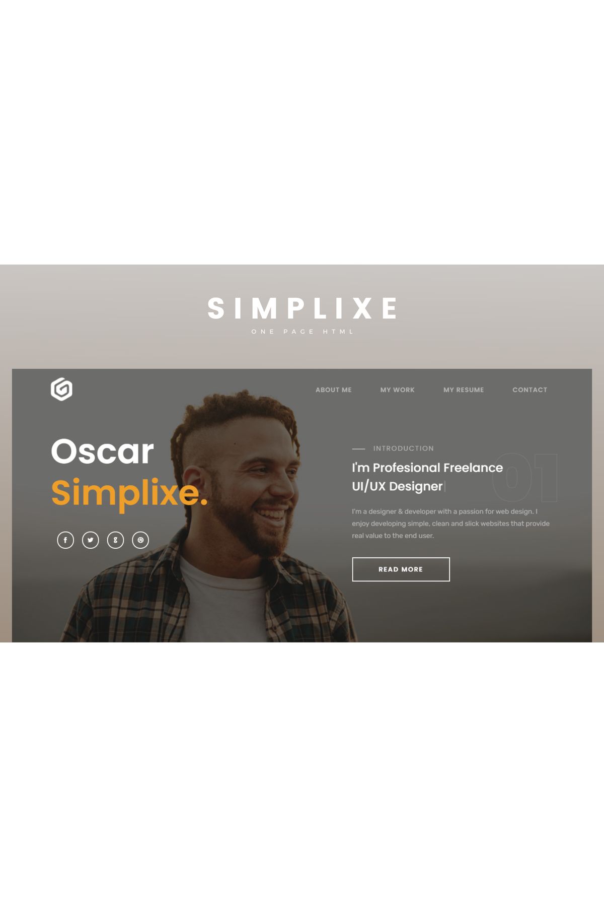 hemen tasarım Simplixe - Personal Portfolio Landing Page HTML&CSS Teması