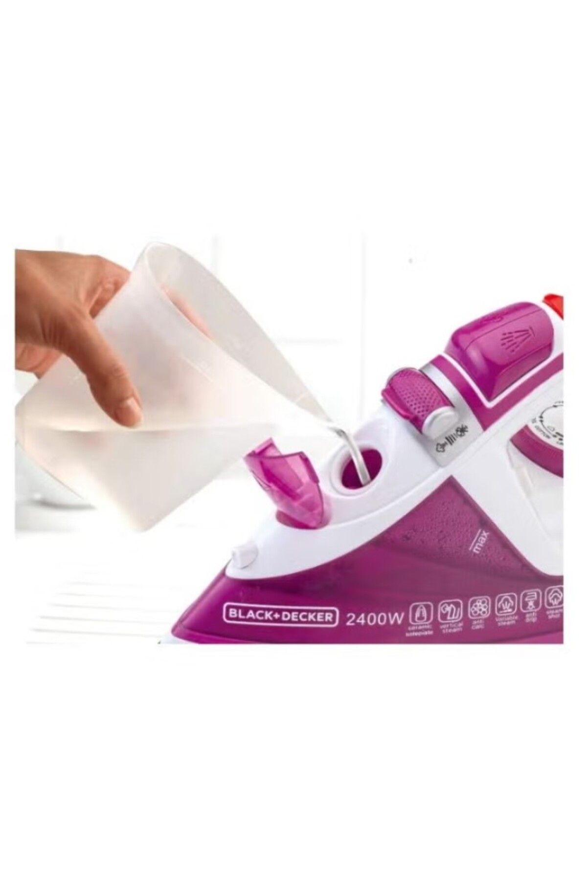 Black&Decker-Steam Iron, Ceramic Soleplate, 2-way Auto Shutoff, Variable Steam Control, Vertical Steam - X2450-b5 3