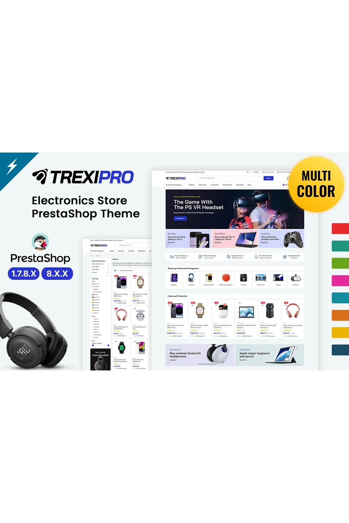 hemen tasarım Trexipro - Electronics and Mega Store PrestaShop Teması