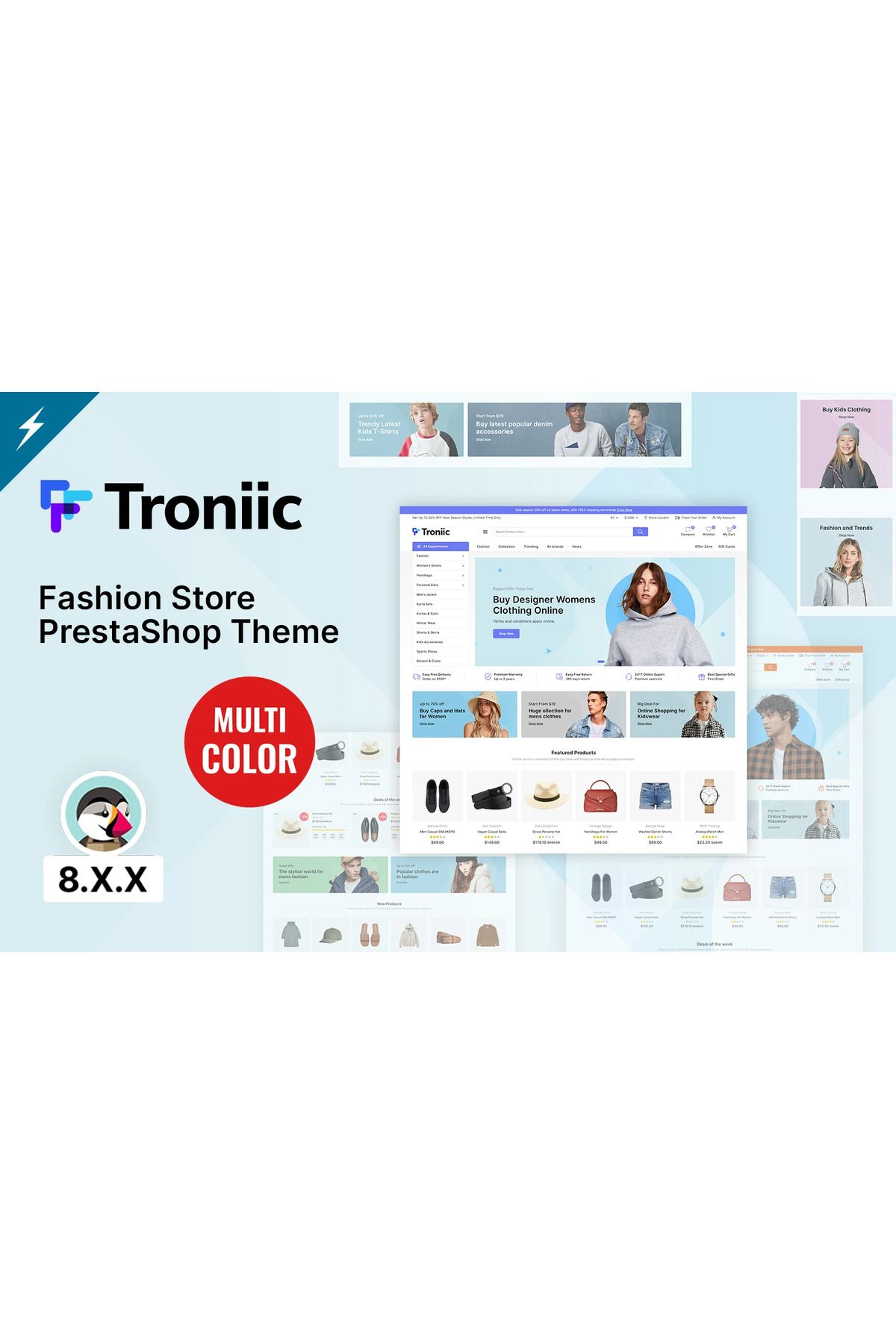 hemen tasarım Troniic - Fashion and Clothes PrestaShop Teması