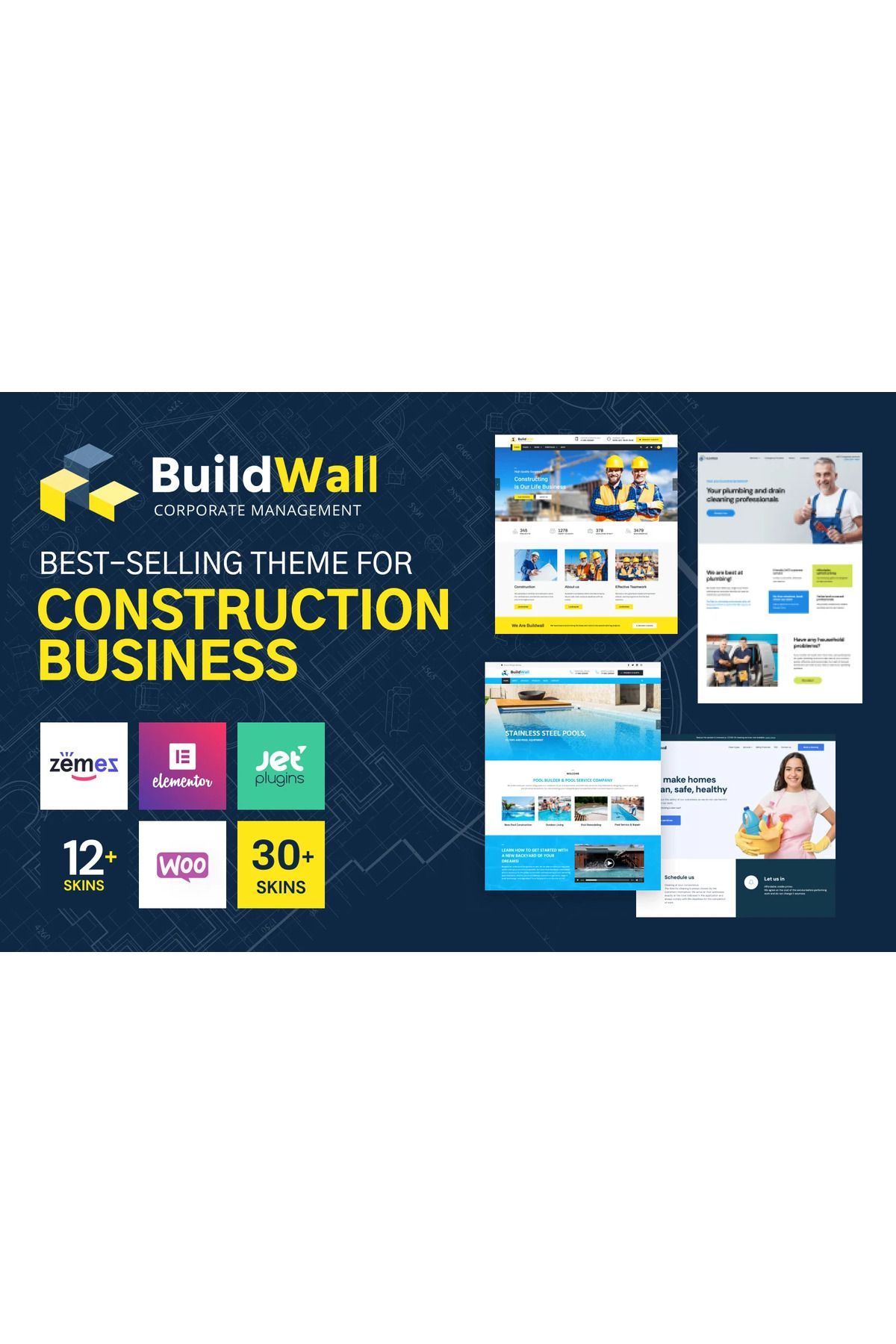 hemen tasarım BuildWall - Construction Company Multipurpose Wordpress Teması