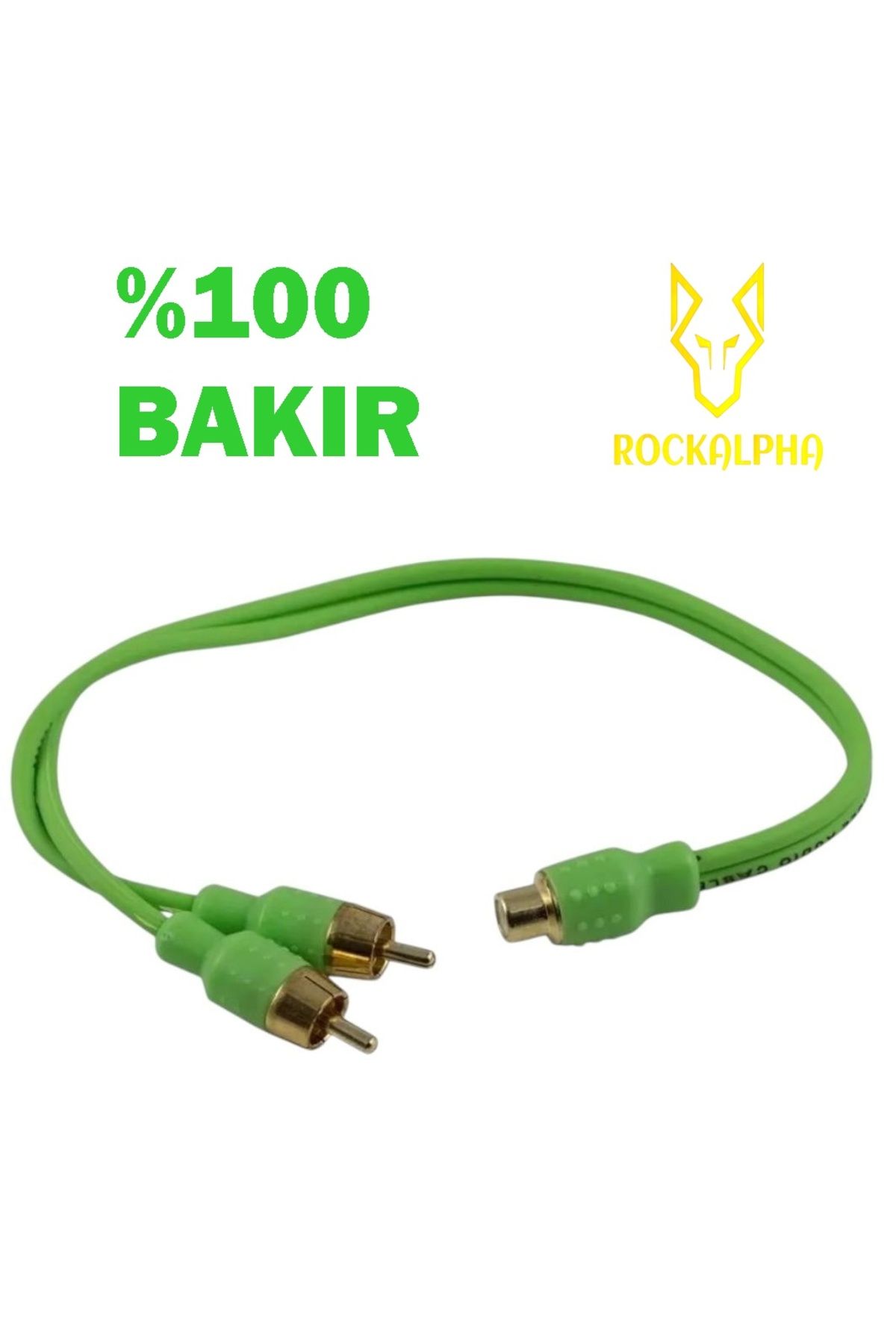 ROCKALPHA Kablo %100 Bakır + Ofc Amfi Y Kablo 1 Dişi 2 Erkek Y Kablo 1 Adet