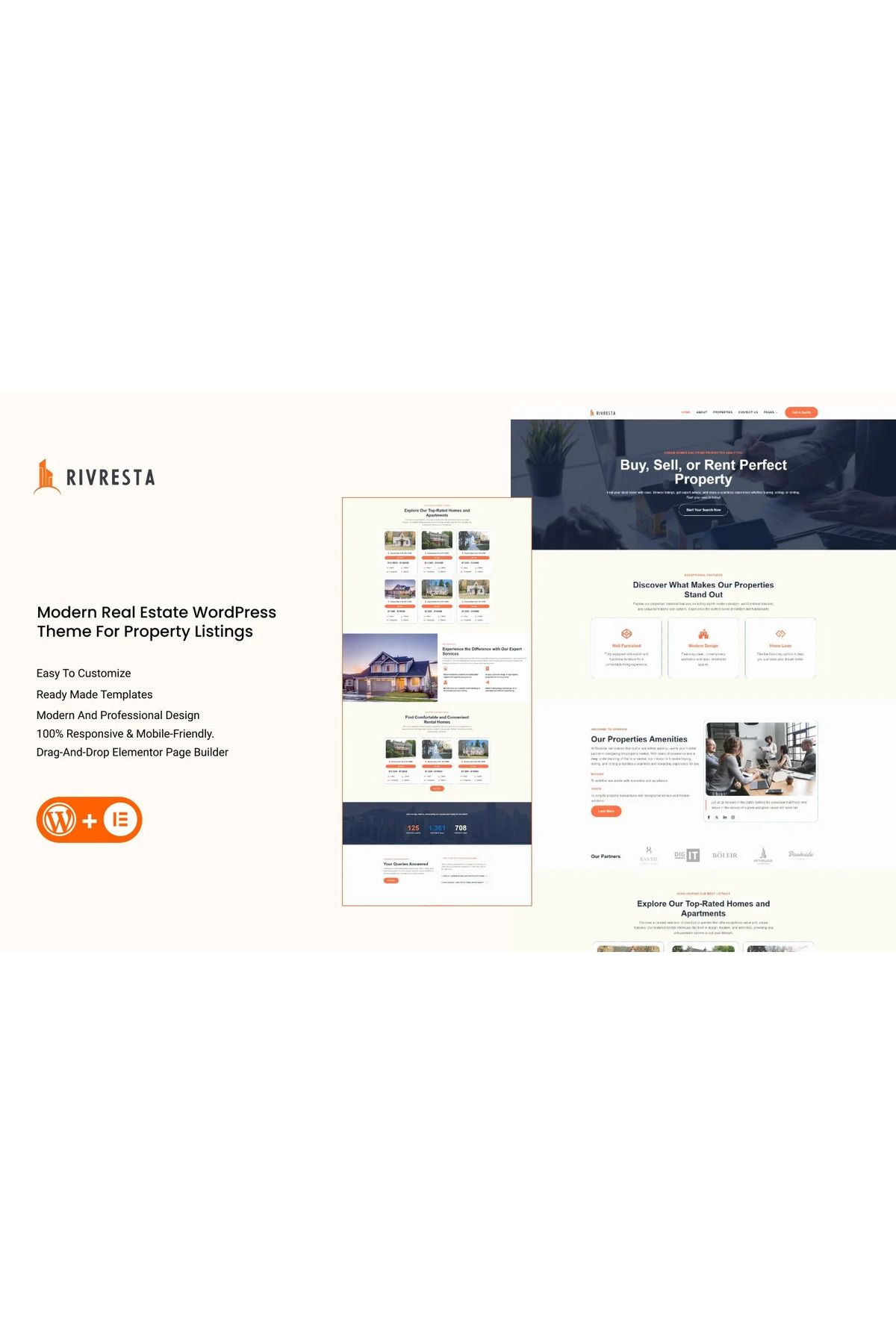hemen tasarım Rivresta - Modern Real Estate WordPress Teması