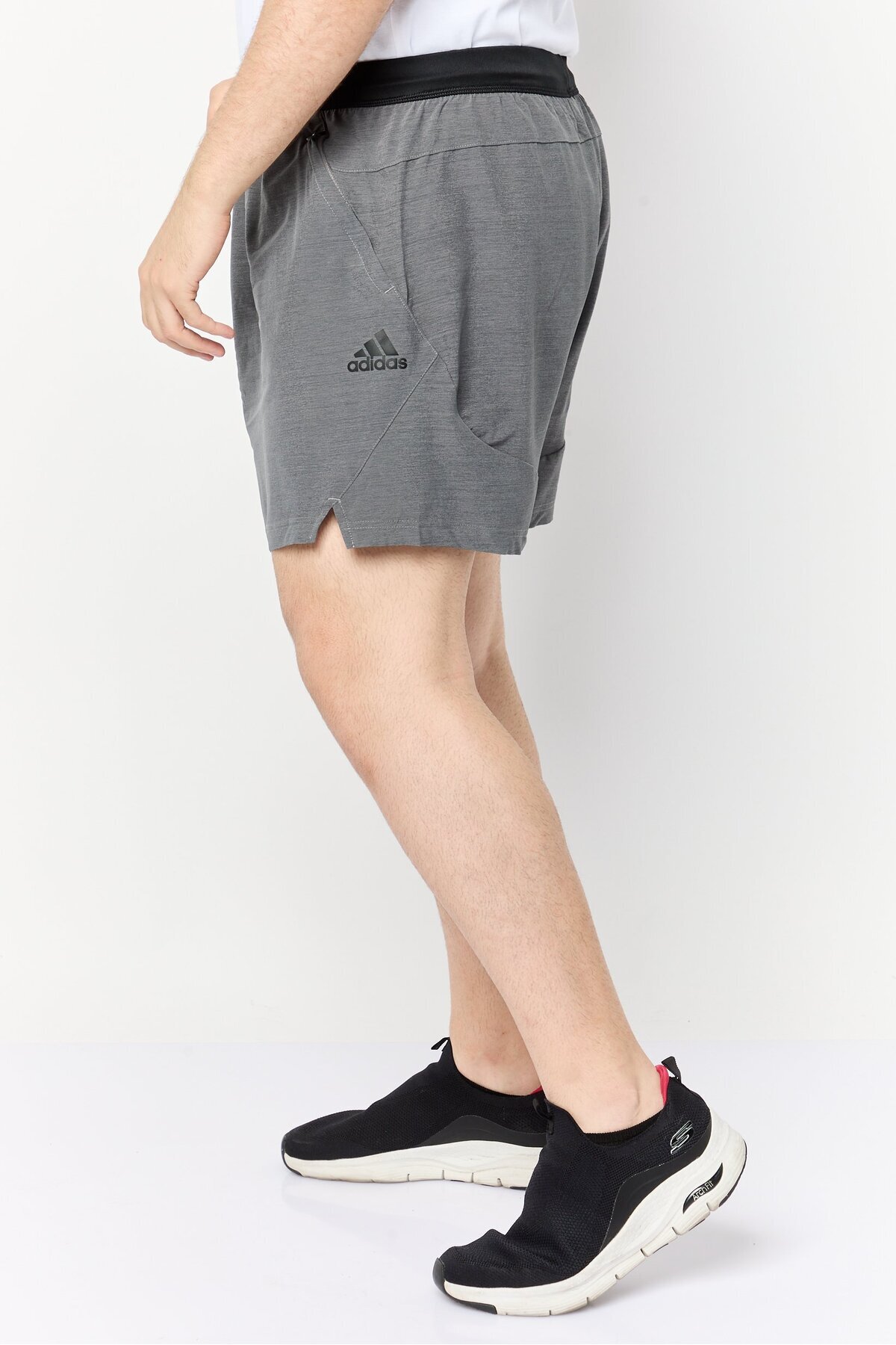 adidas-Men Sportswear Fit Brand Logo Training Shorts, Grey 3