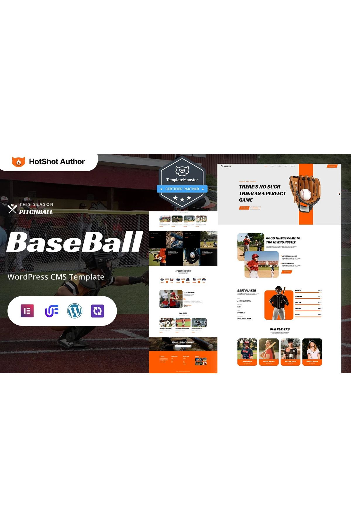 hemen tasarım Pitchball - Baseball League And Tournament WordPress Teması