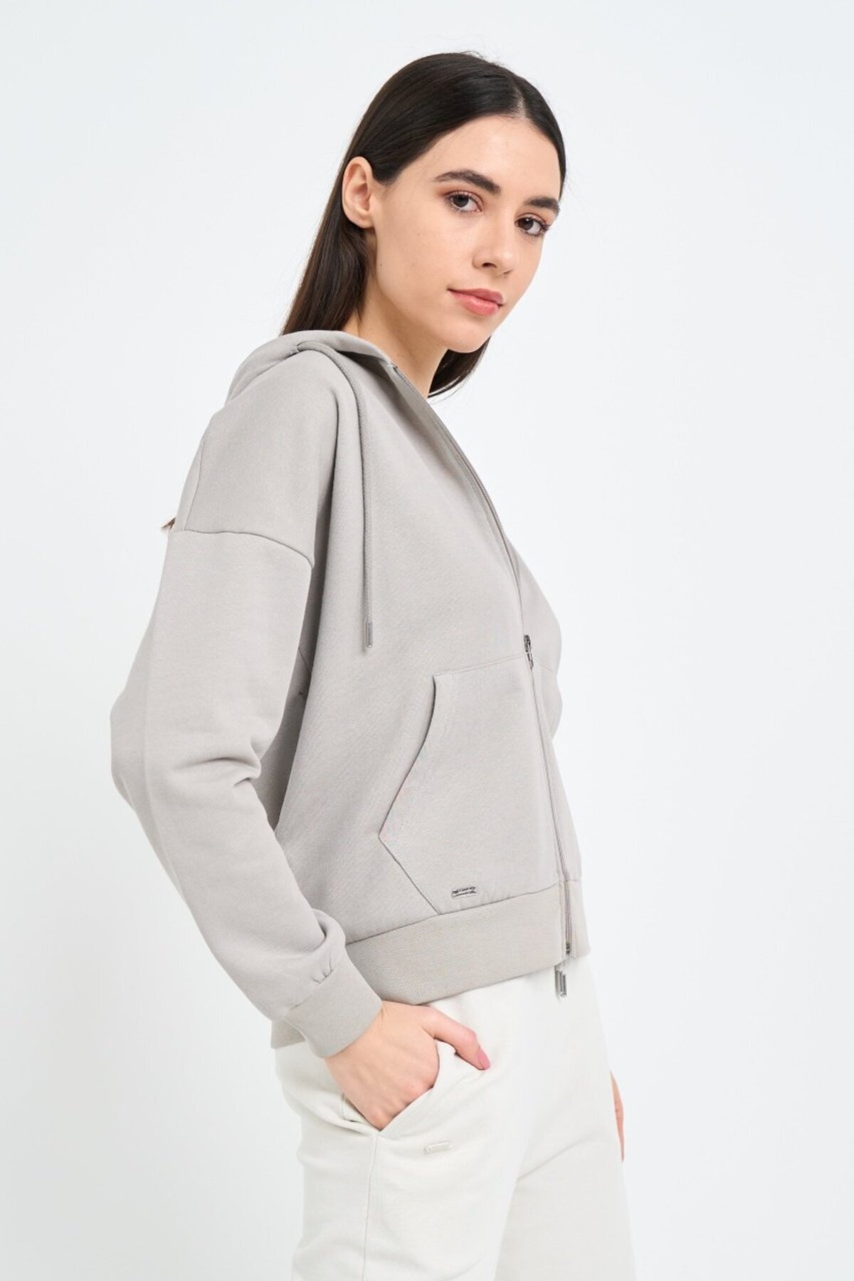 Kenvelo-Hanorac dama de culoare uniforma cu gluga 6