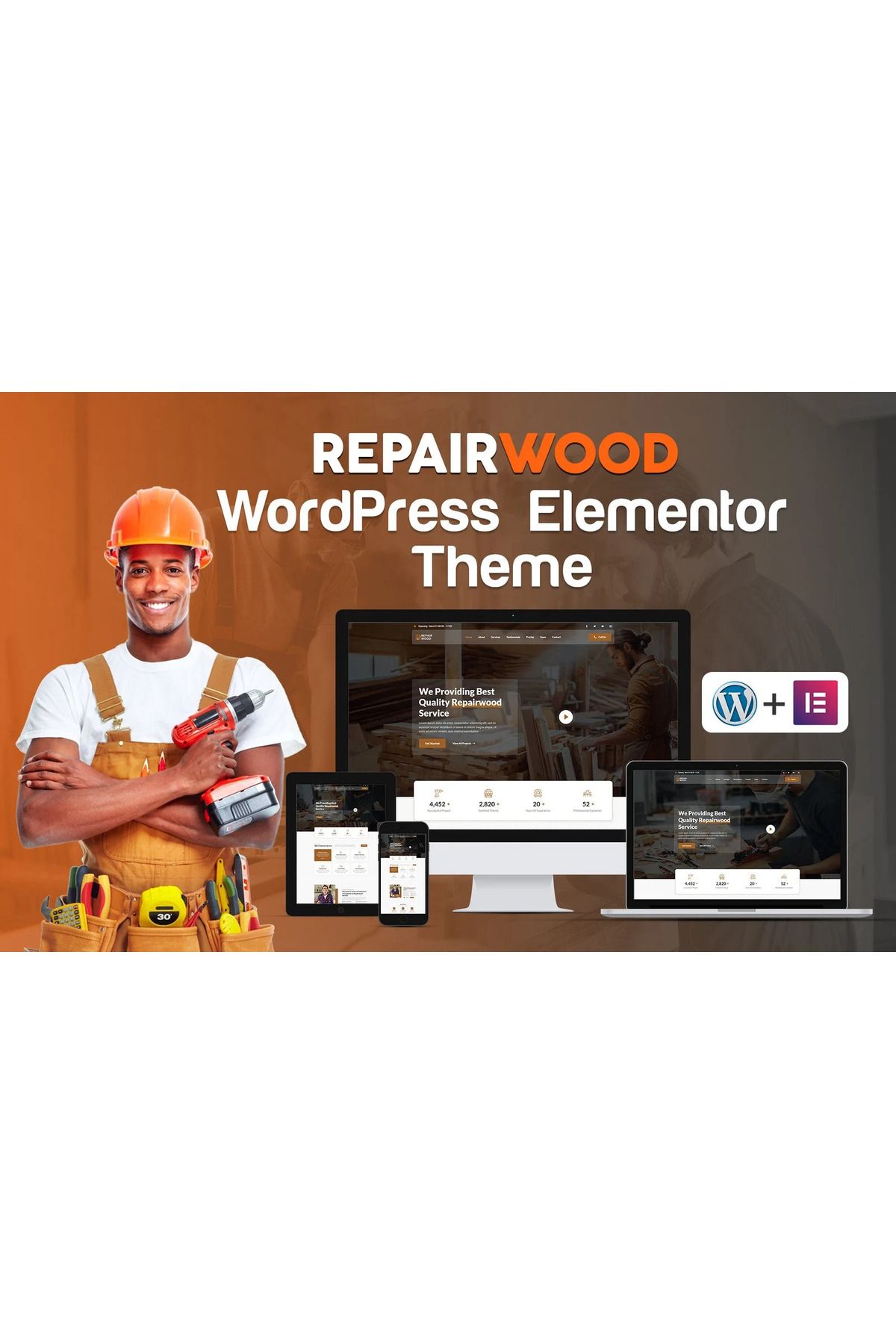 hemen tasarım Repairwood Service Wordpress Teması