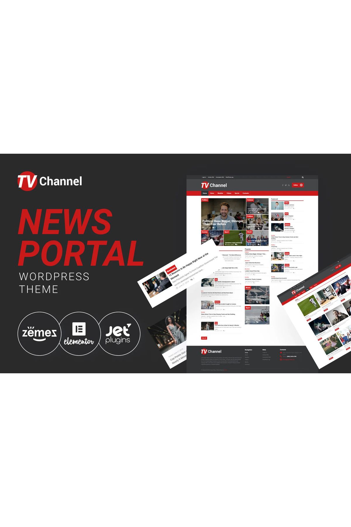 hemen tasarım TVChannel - News Portal Wordpress Teması