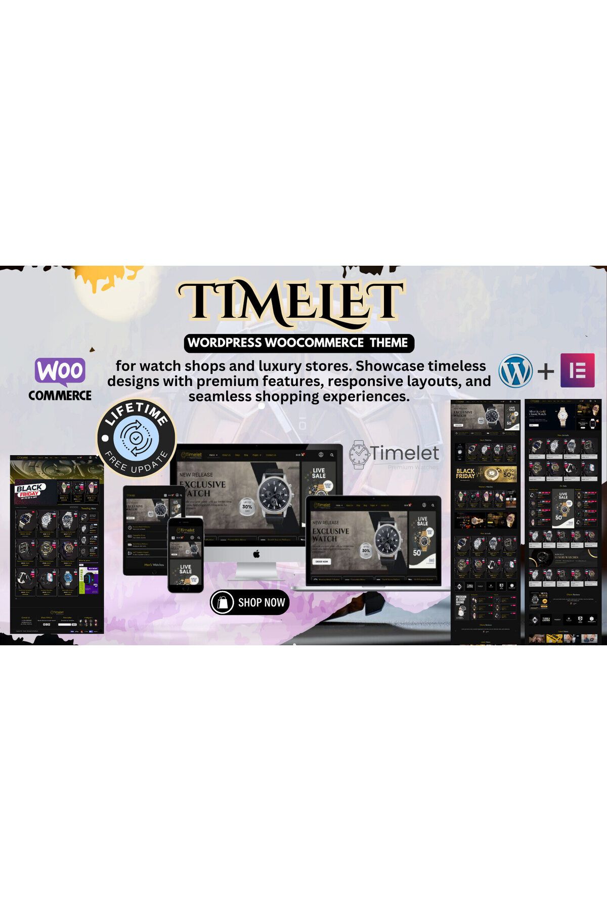 hemen tasarım Timelet - Luxury Watches Selling Store WordPress Woocommerce Teması