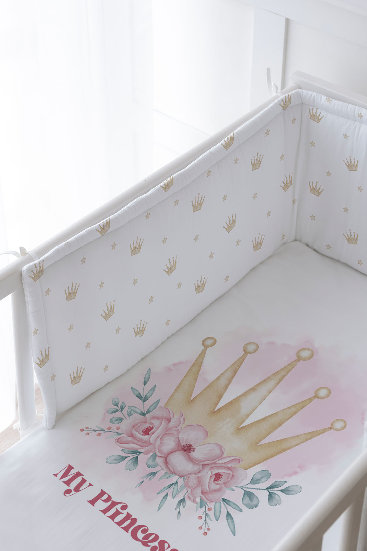 Tuğba Kuğu-Baby Bedside Protector and Printed Sheet Sleeping Set - for Baby Series - Little Princess 2